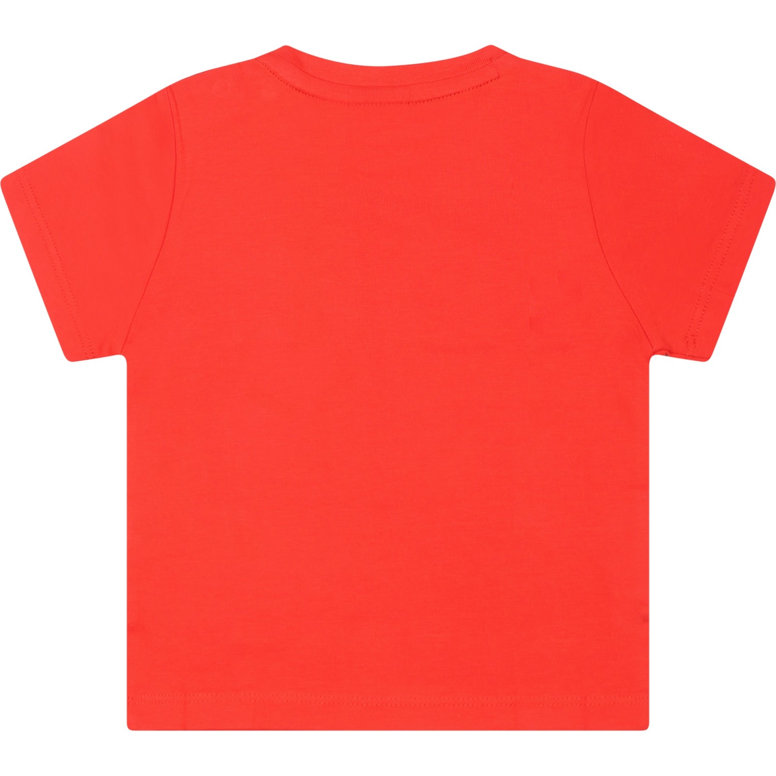 Shop Hugo Boss Red T-shirt For Baby Boy With Logo