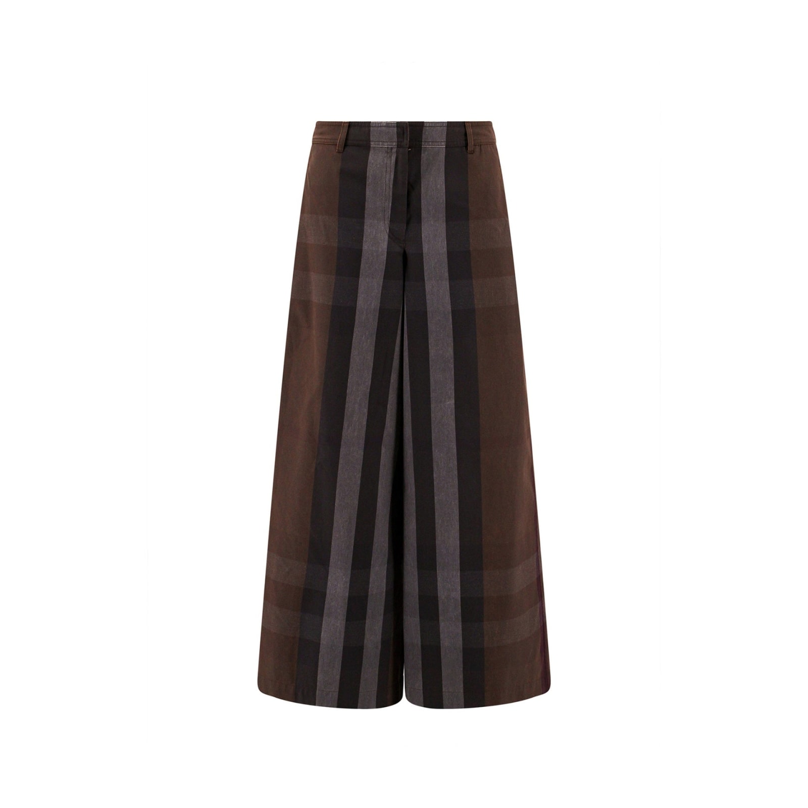 Shop Burberry Cotton Pants In Brown