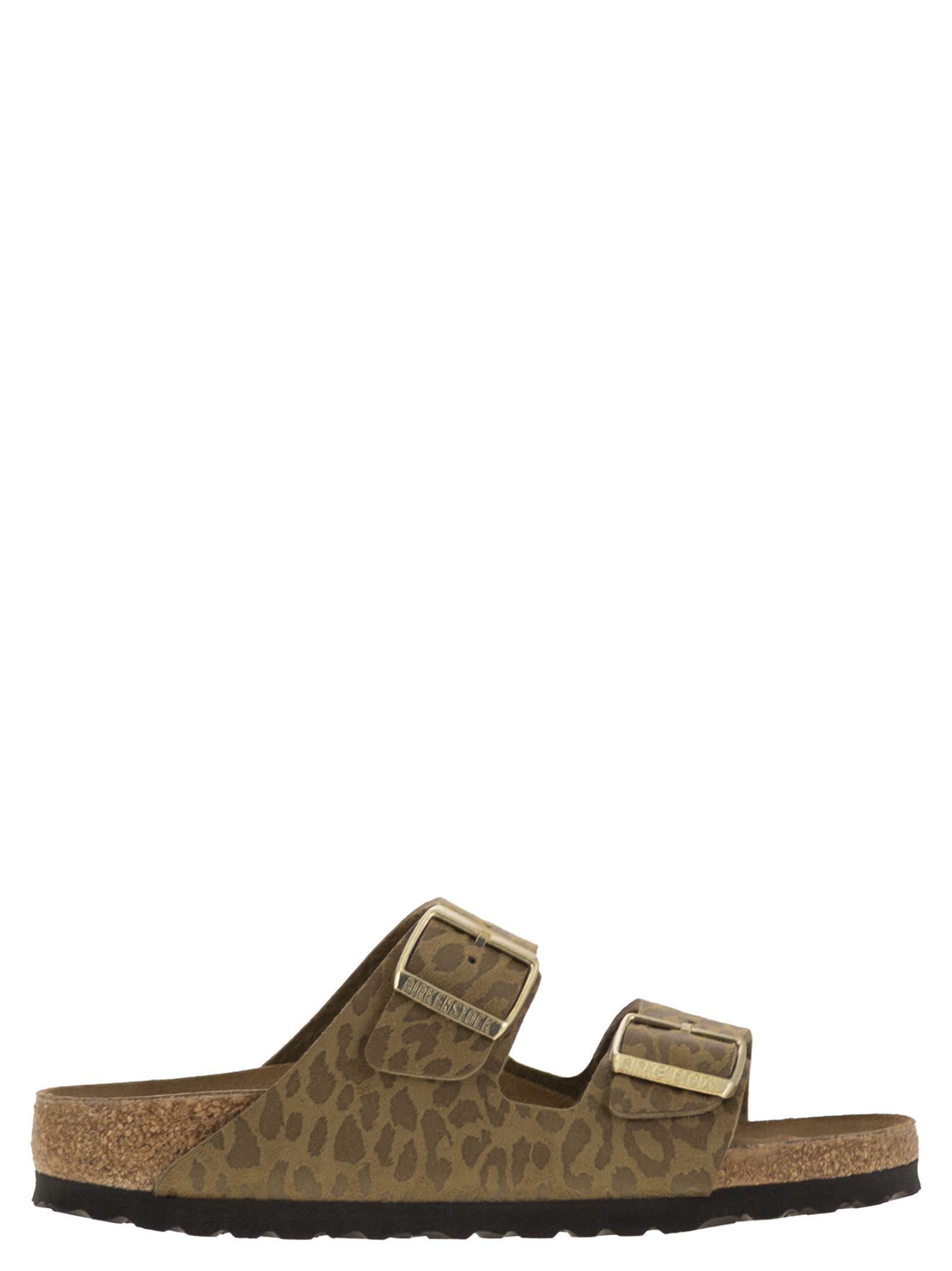 Birkenstock Arizona Leo - Sandal With Buckles And Animal Print In Brown