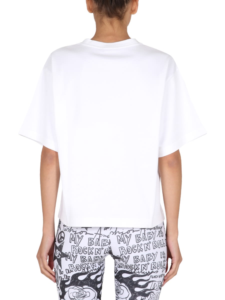 Shop Dolce & Gabbana T-shirt Con Patch Logo In White