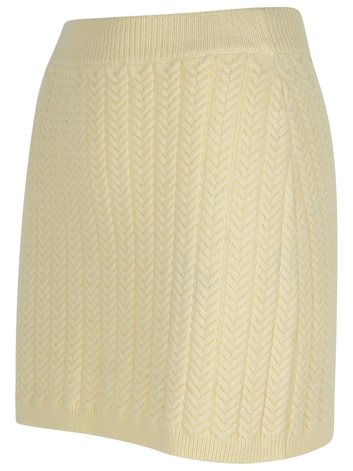 Shop Sportmax Earry1 White Wool Blend Skirt In Ivory