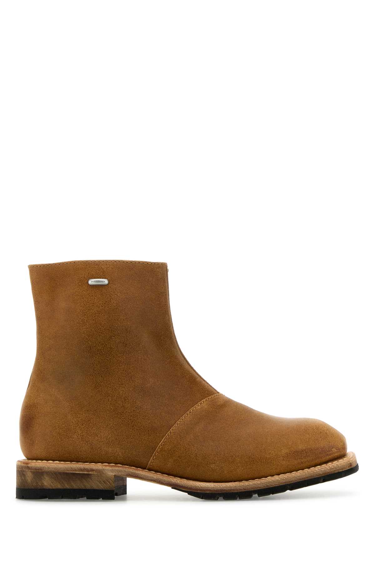 Camel Leather Engine Ankle Boots