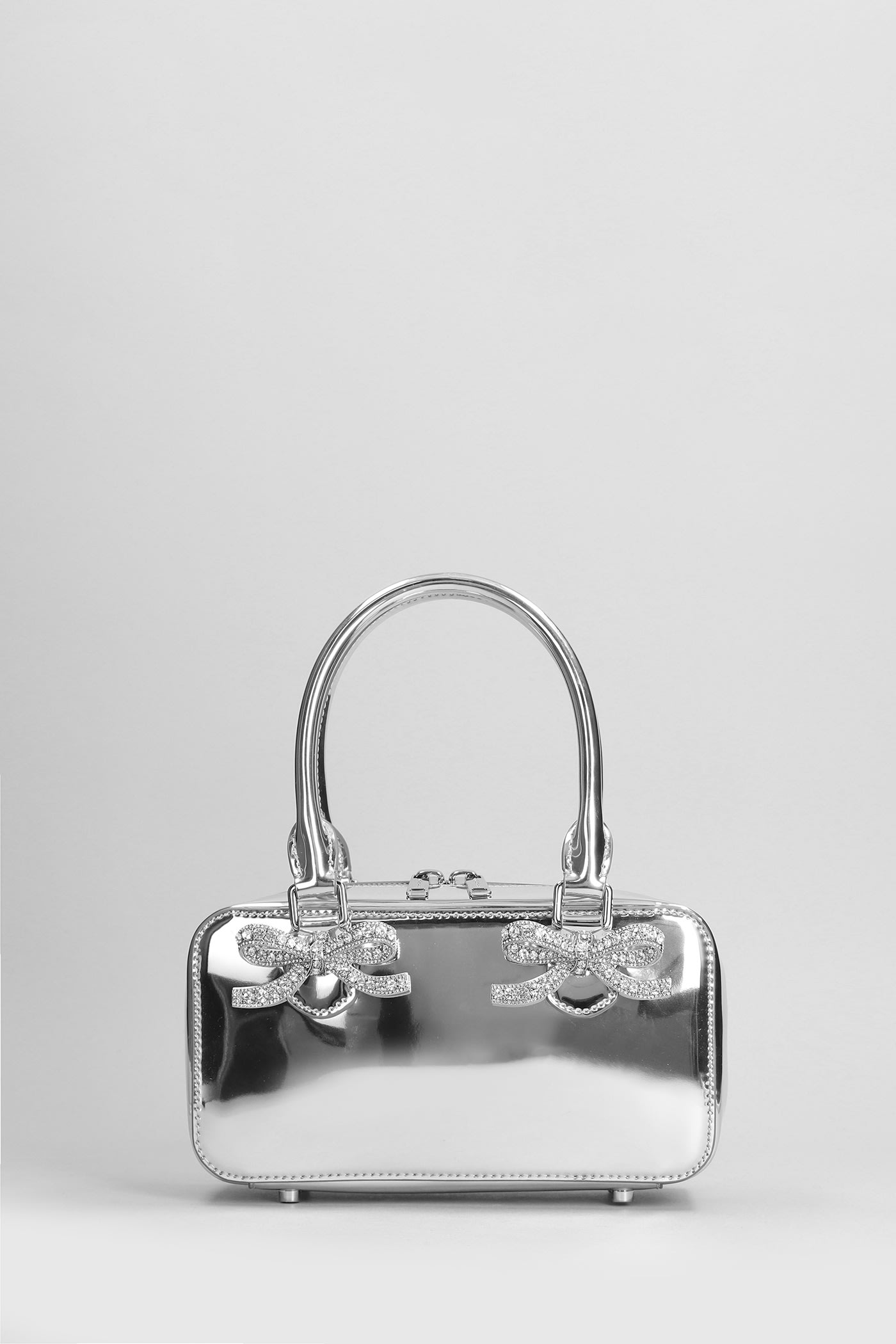 Hand Bag In Silver Leather