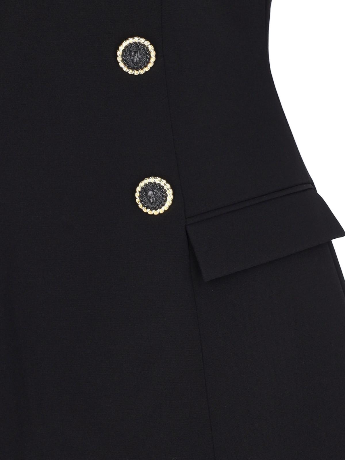 Shop Balmain Eight Buttons Crêpe Mini Dress In Nero