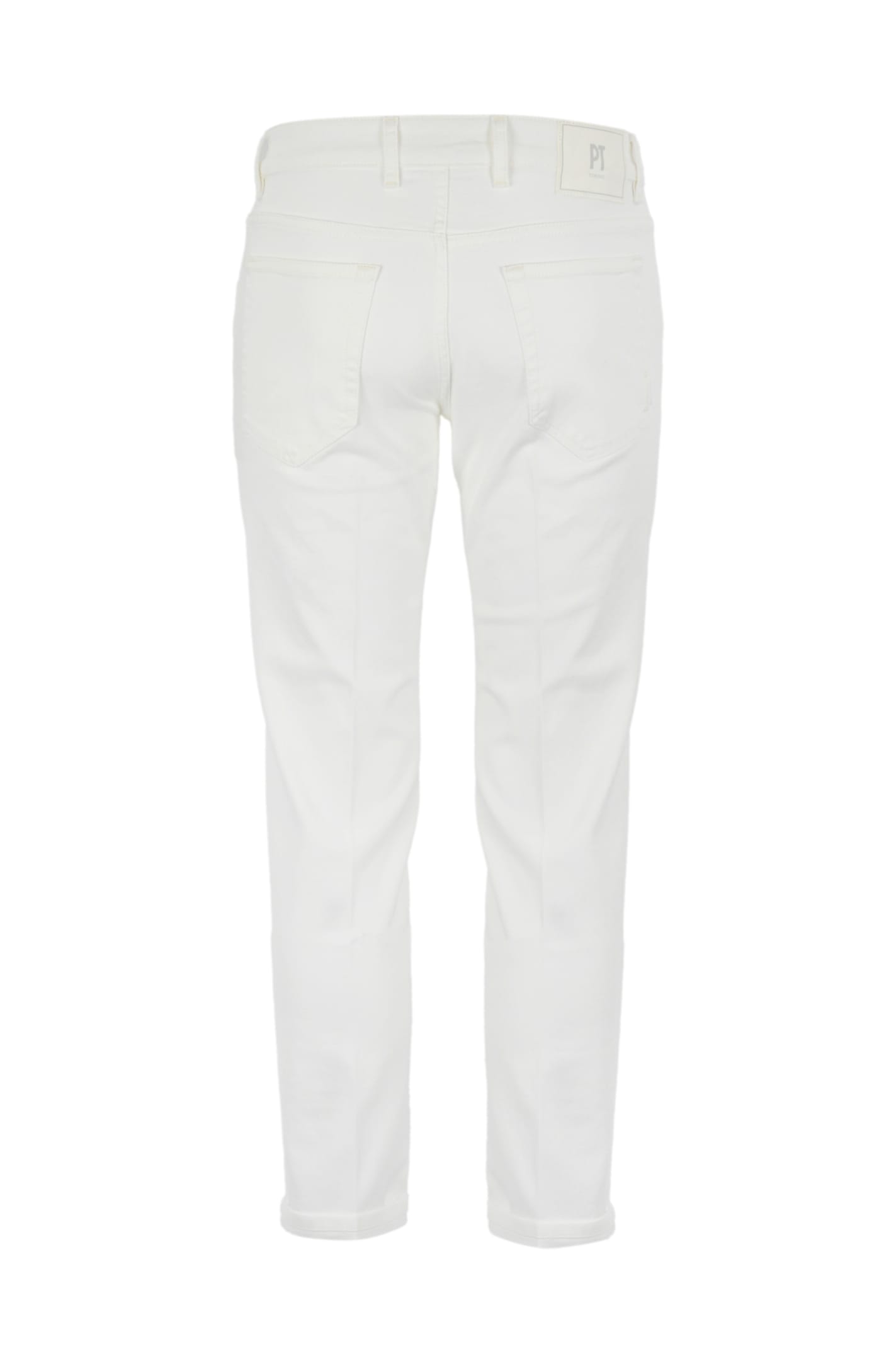 Shop Pt01 Reggae 5 Pocket Jeans In White Denim In Bianco