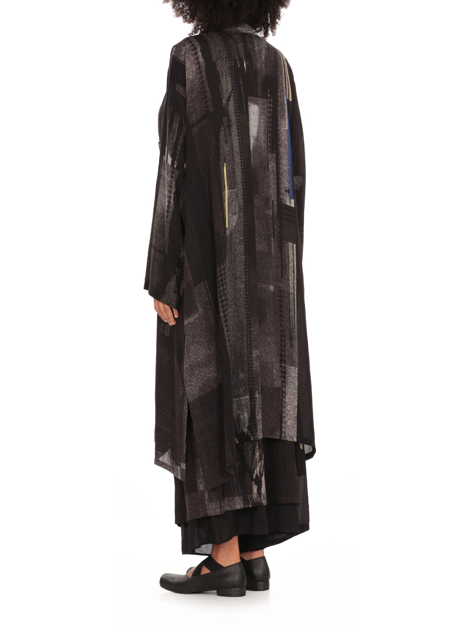Y's Geometric Pattern Windbreaker In Grey