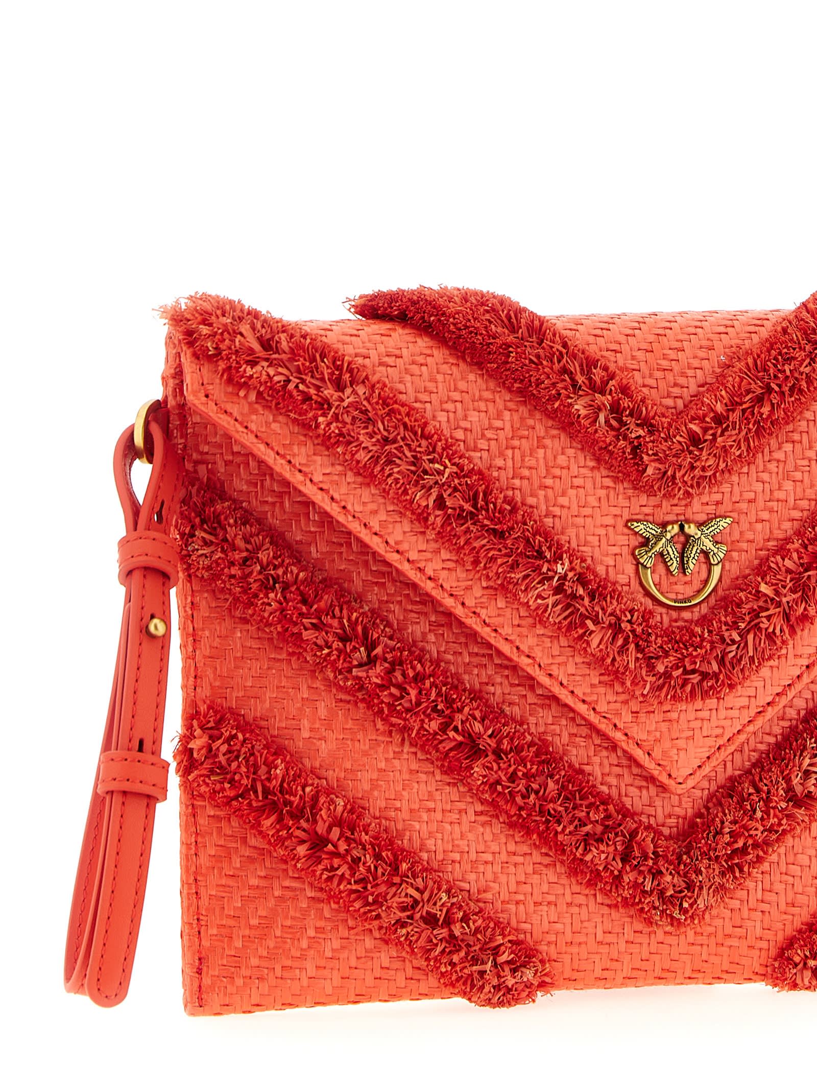 PINKO RAFFIA FLAT CLUTCH