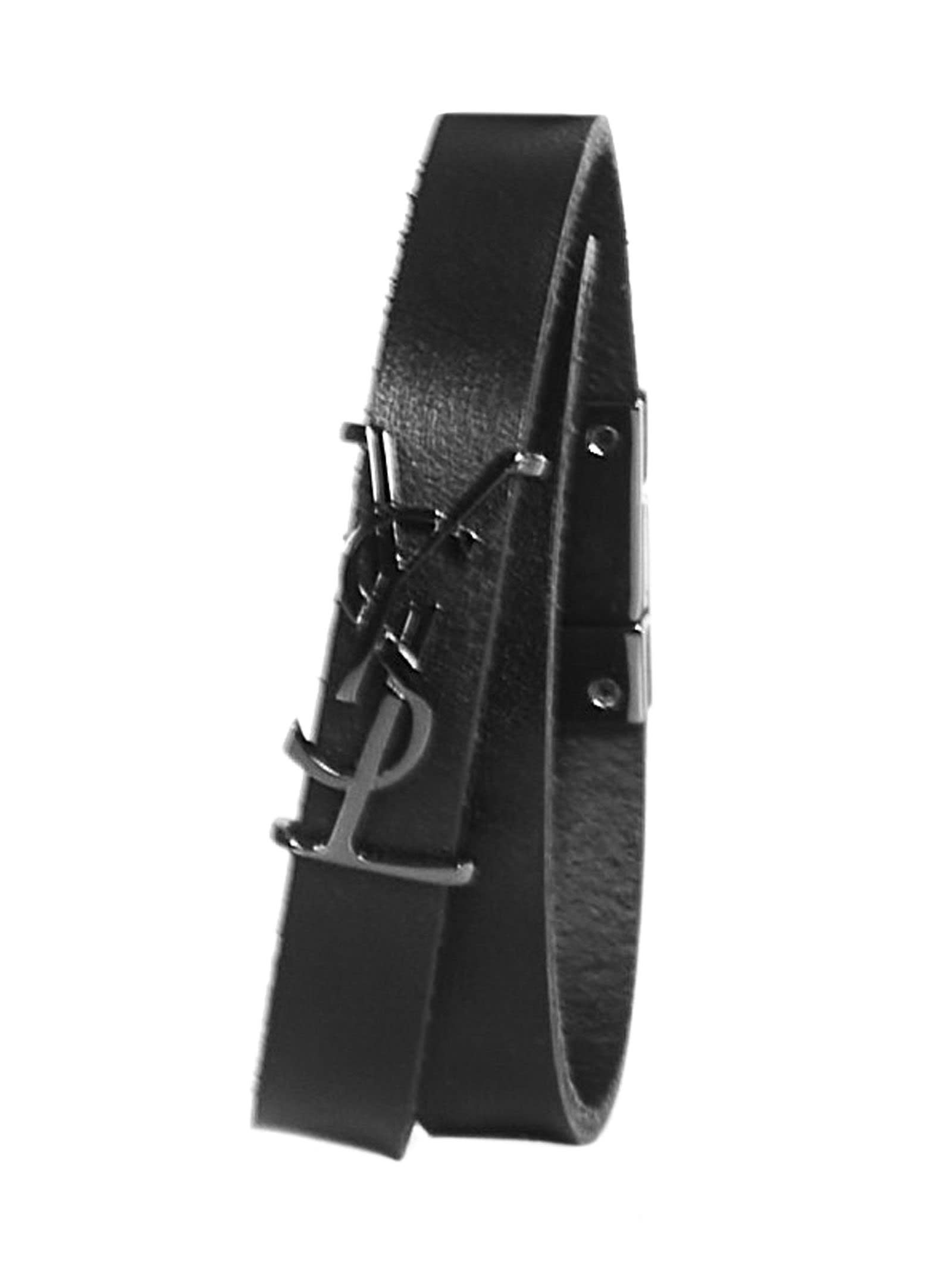 Shop Saint Laurent Bracelet In Black