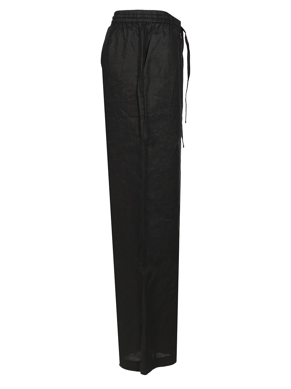 Shop P.a.r.o.s.h Beach25 Linen Pant In Black