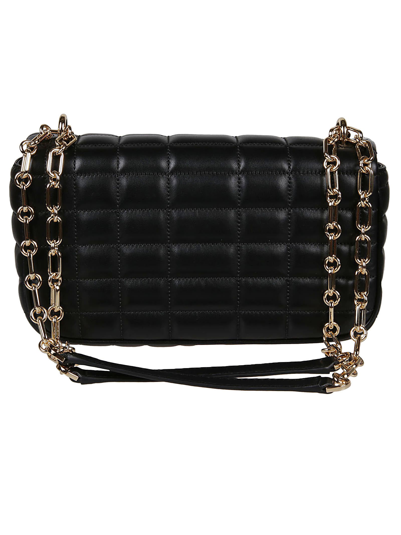 Michael Kors Large Tribeca Quilted Chain Shoulder Bag In Black