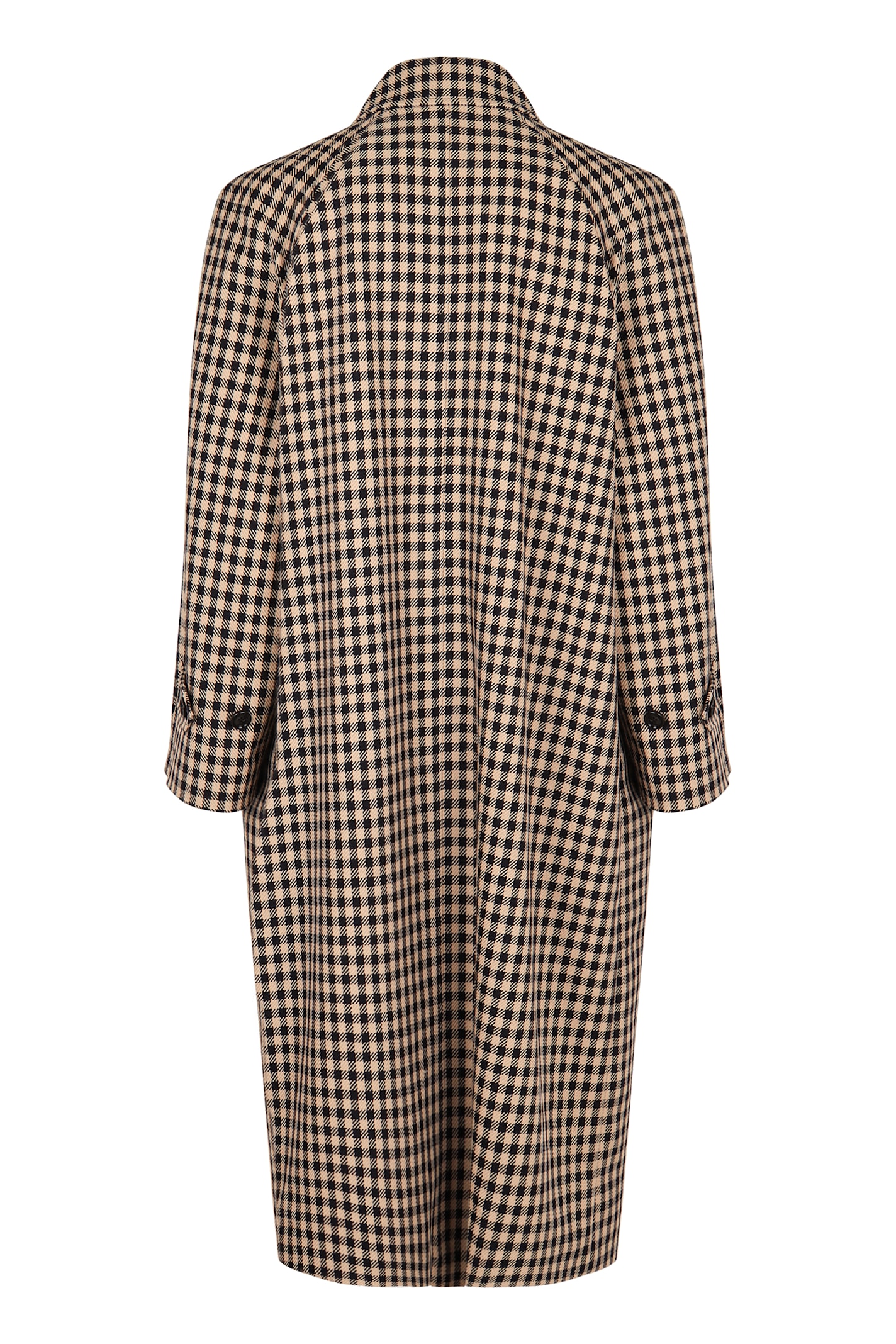 Valentino Coat With Vichy Pattern In Cotton And Wool In Neutral