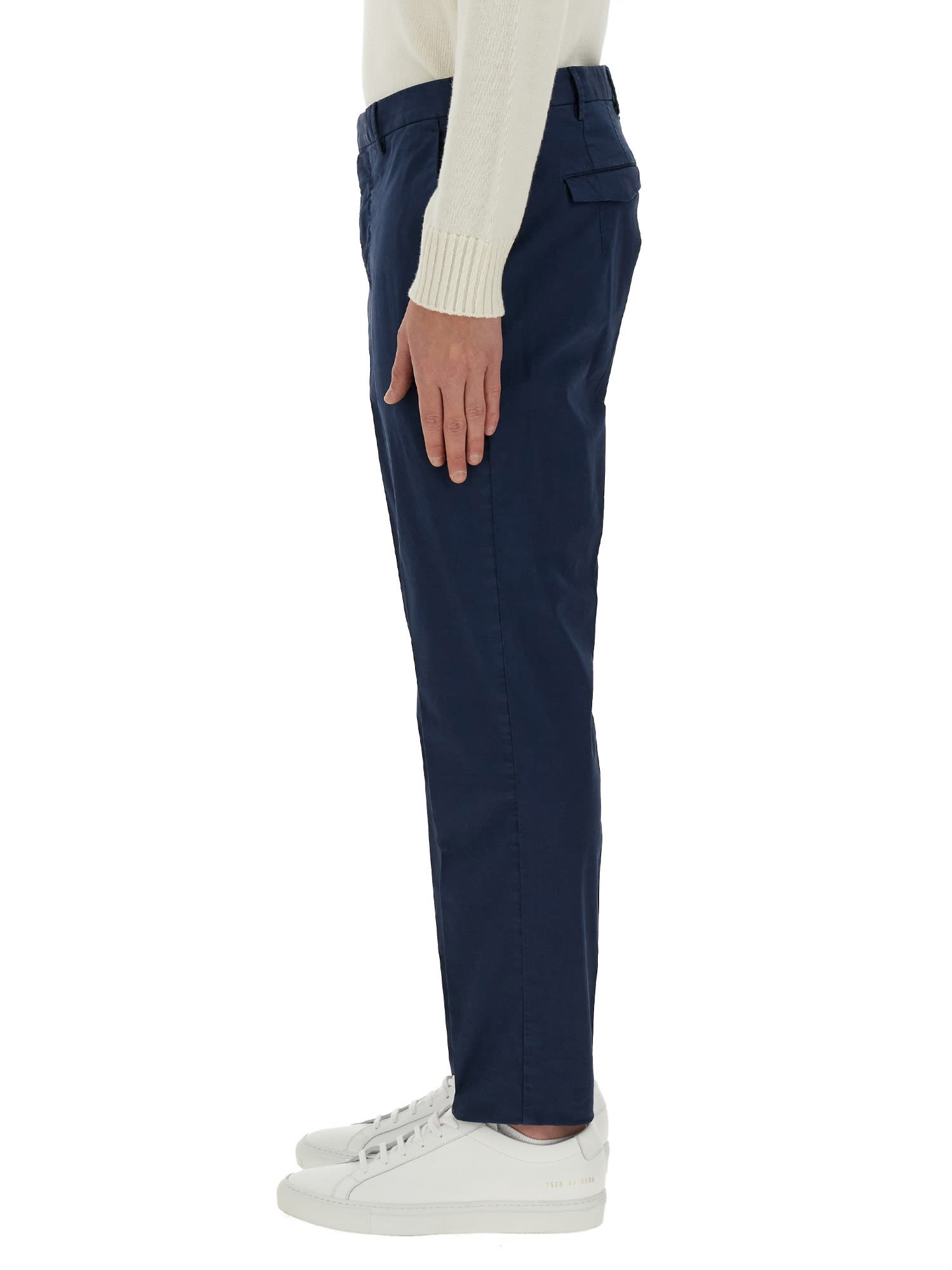 Shop Pt01 Slim Fit Plain Trousers In Blue