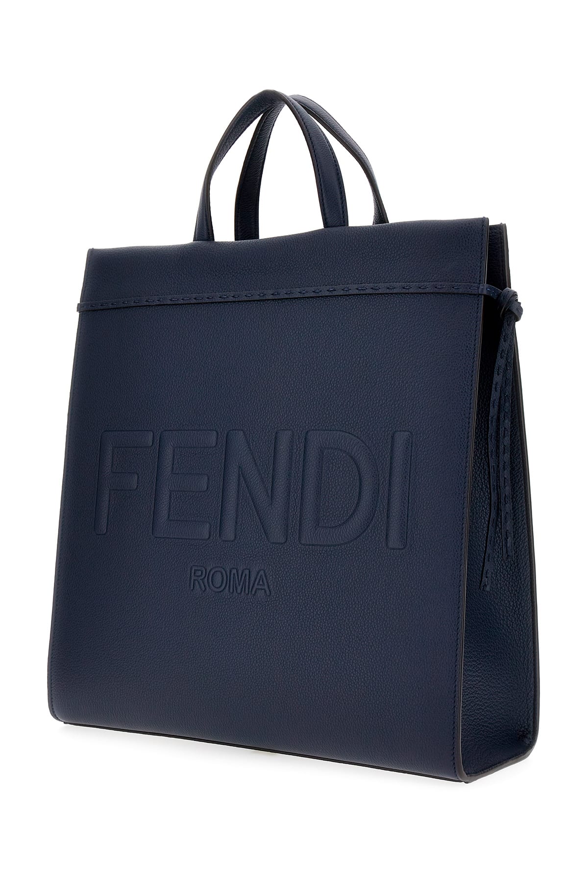 Shop Fendi Midnight Blu Leather Go To Shopping Bag In F082q