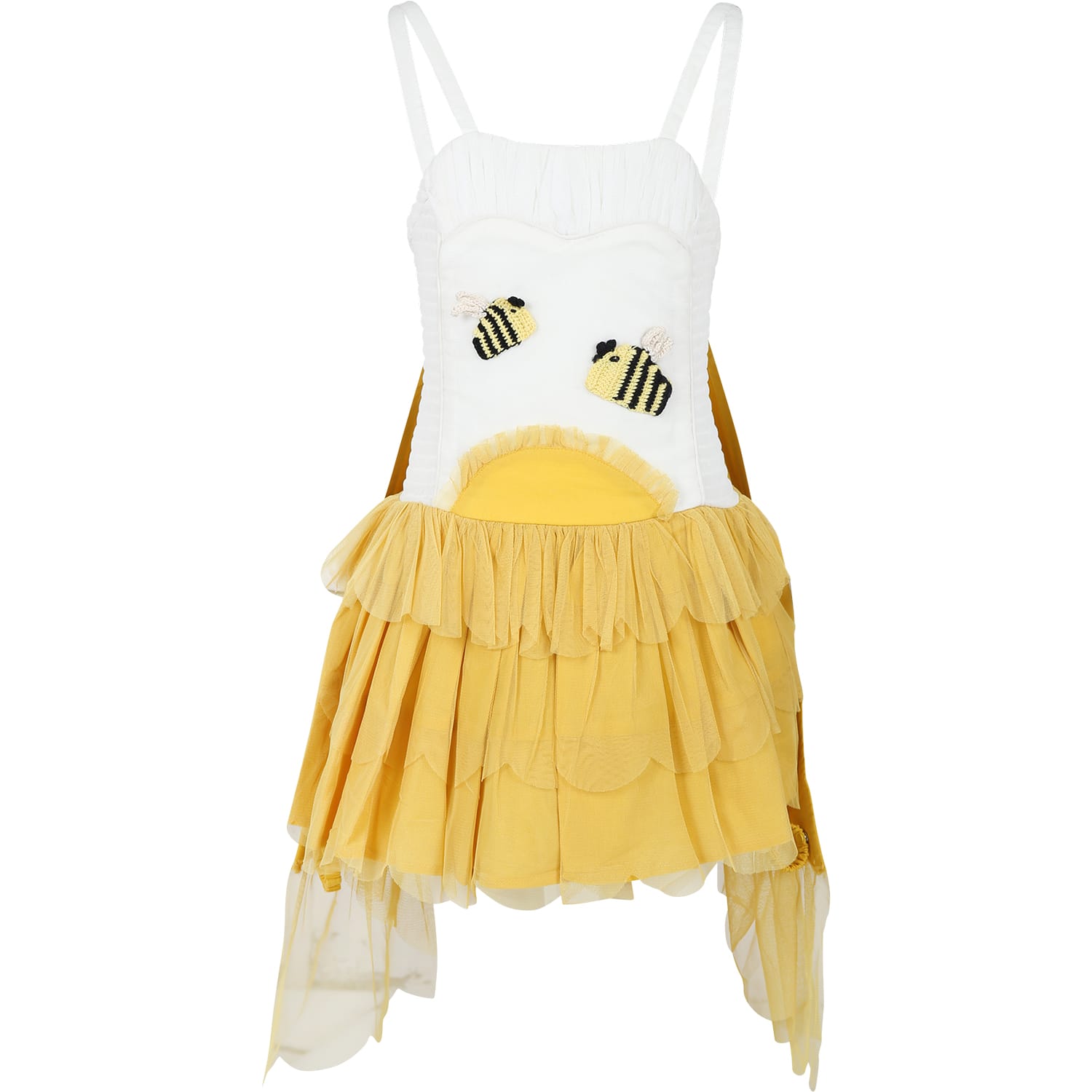 Shop Stella Mccartney Yellow Dress For Girl With Bees