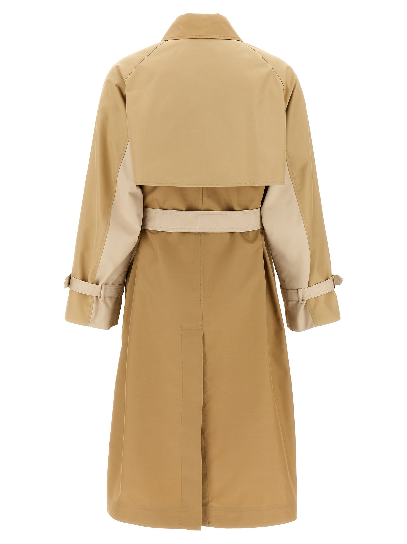 Weekend Max Mara Trench Coat Belted Contrast Collar In Gray