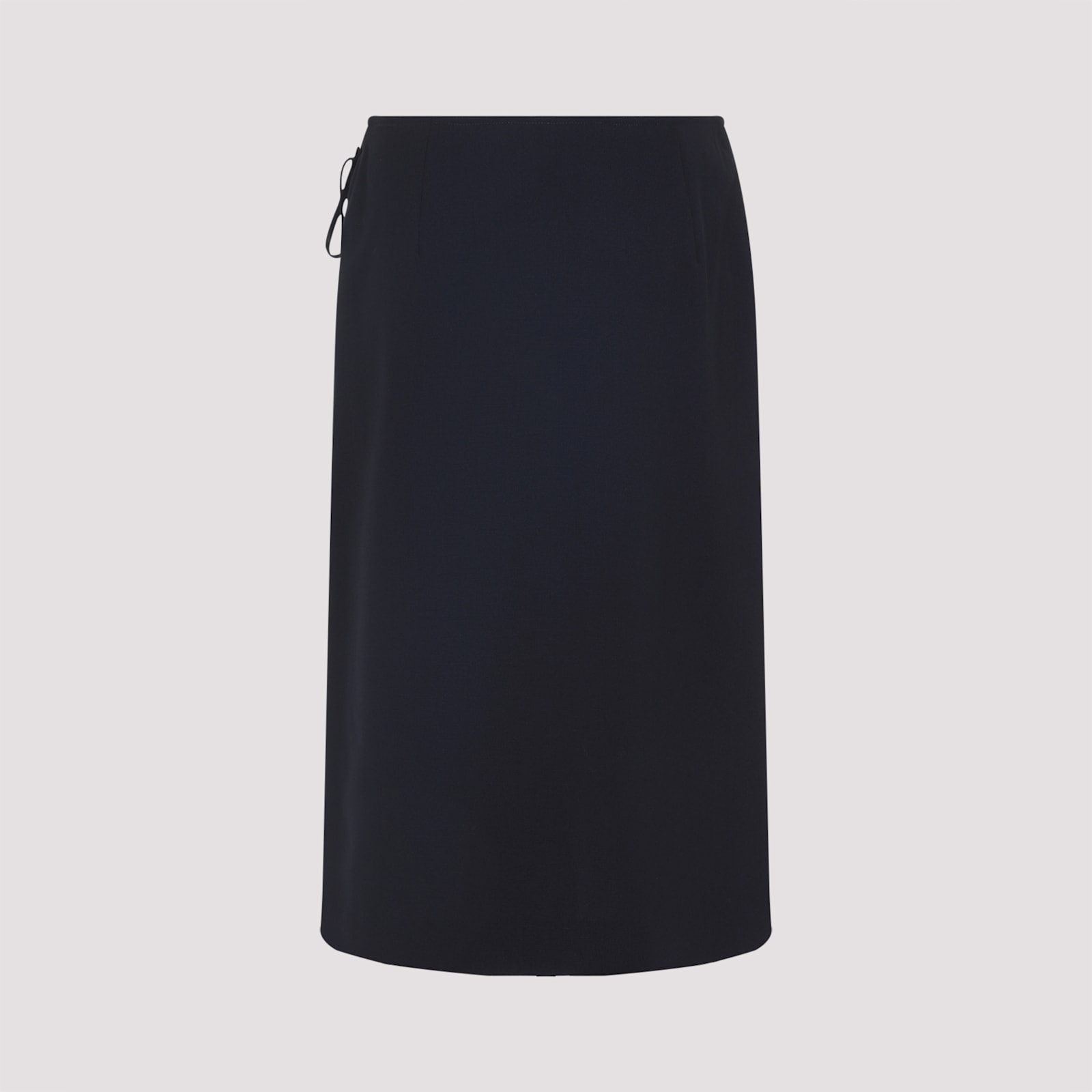 Marni Wool Midi Skirt With Pleats And Tie In Blue