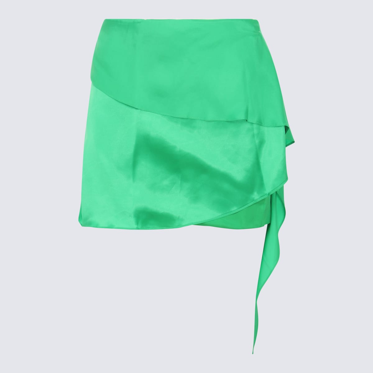 Shop Gauge81 Green Silk Himeji Mini Skirt In Jungle