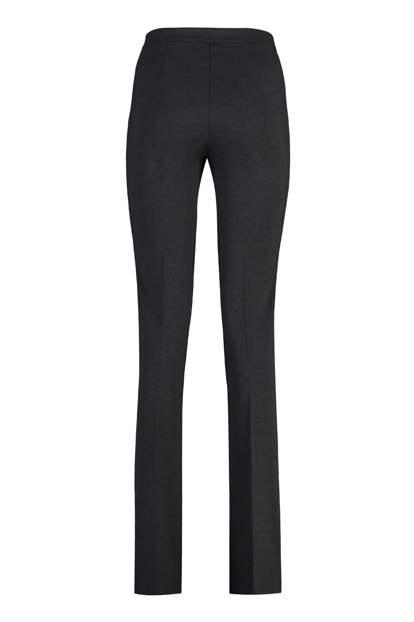 Shop Pinko Hulka Flared Viscose Trousers In Grey