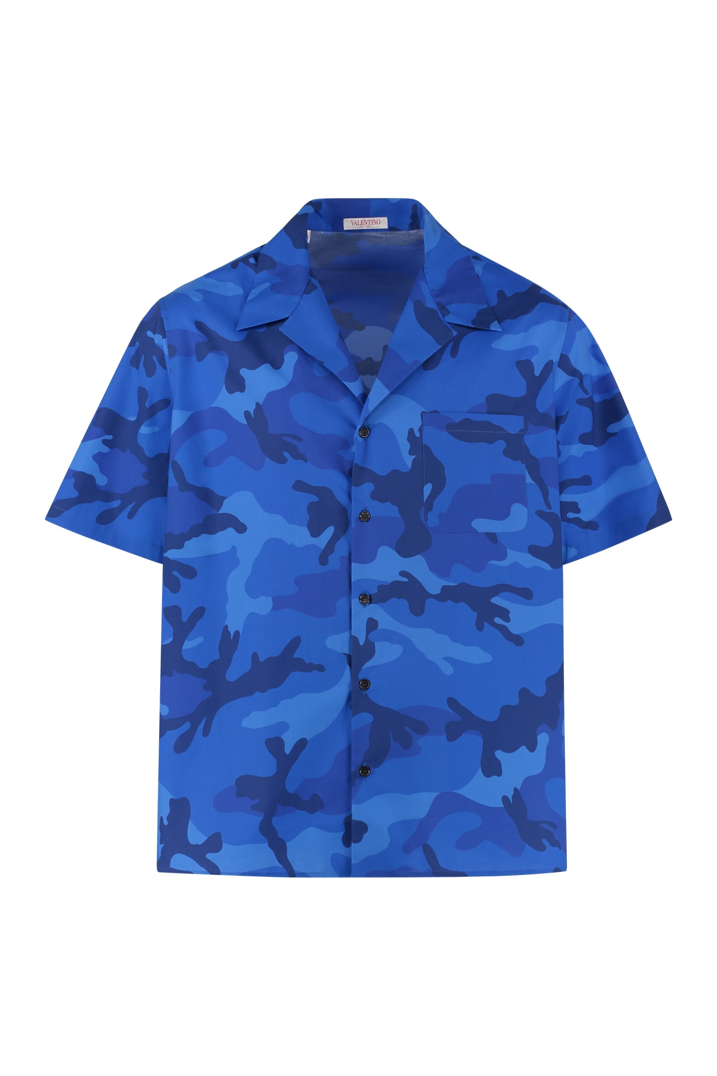 Valentino Camouflage Print Short-sleeved Shirt