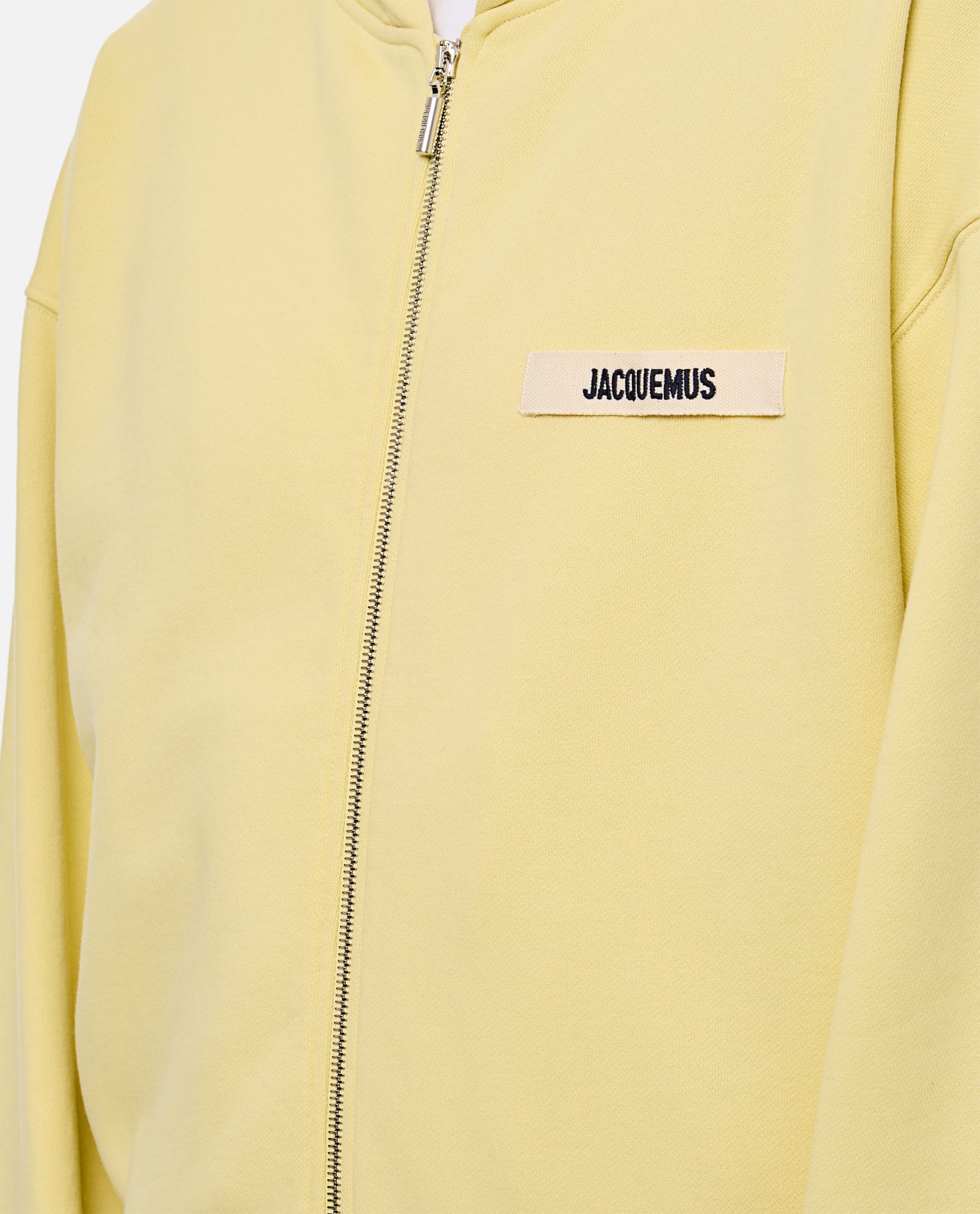 Shop Jacquemus Le Hoodie Zip In Yellow