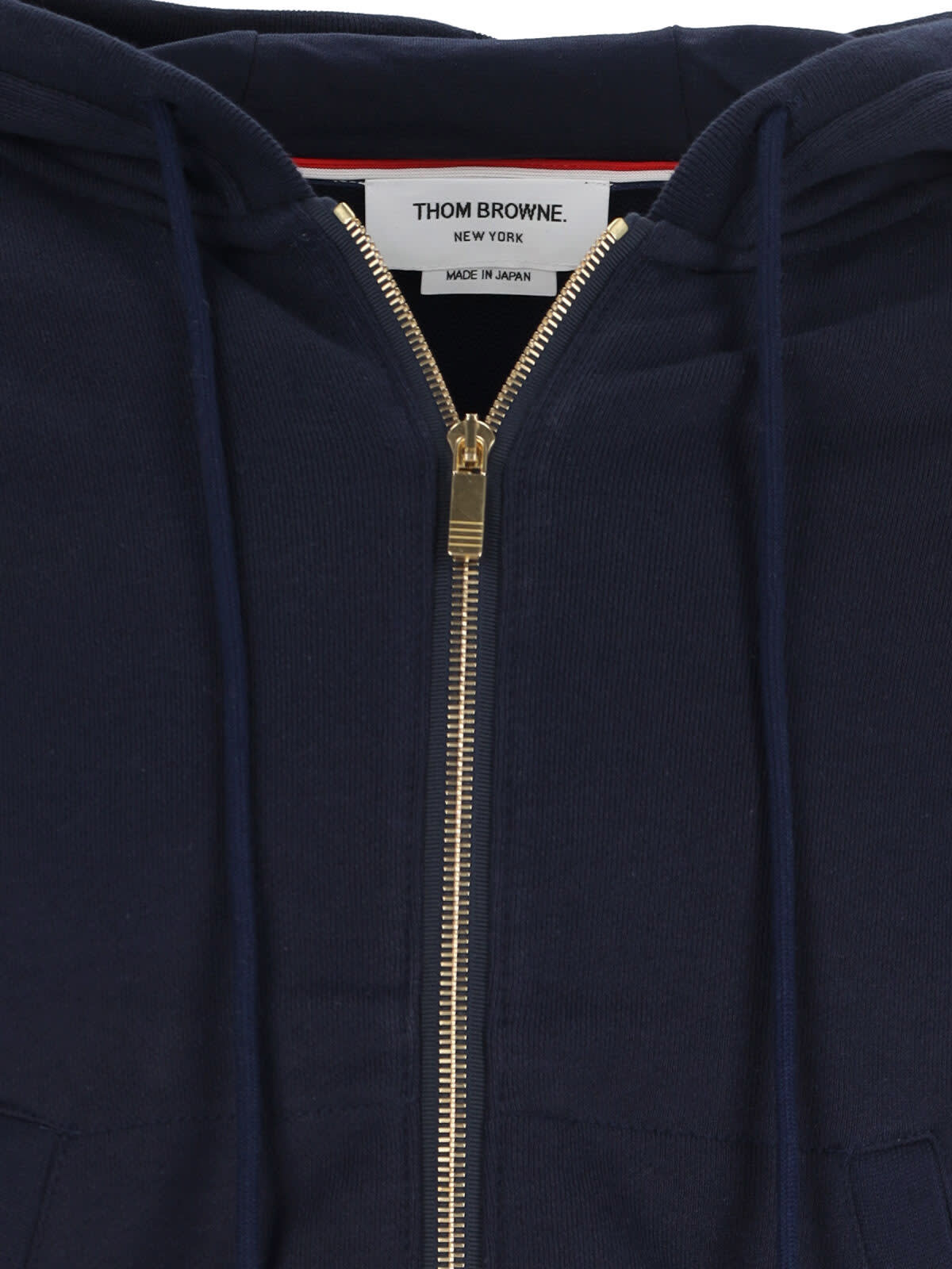 Thom Browne Navy Classic Loopback 4-bar Full Zip Hoodie In Blue