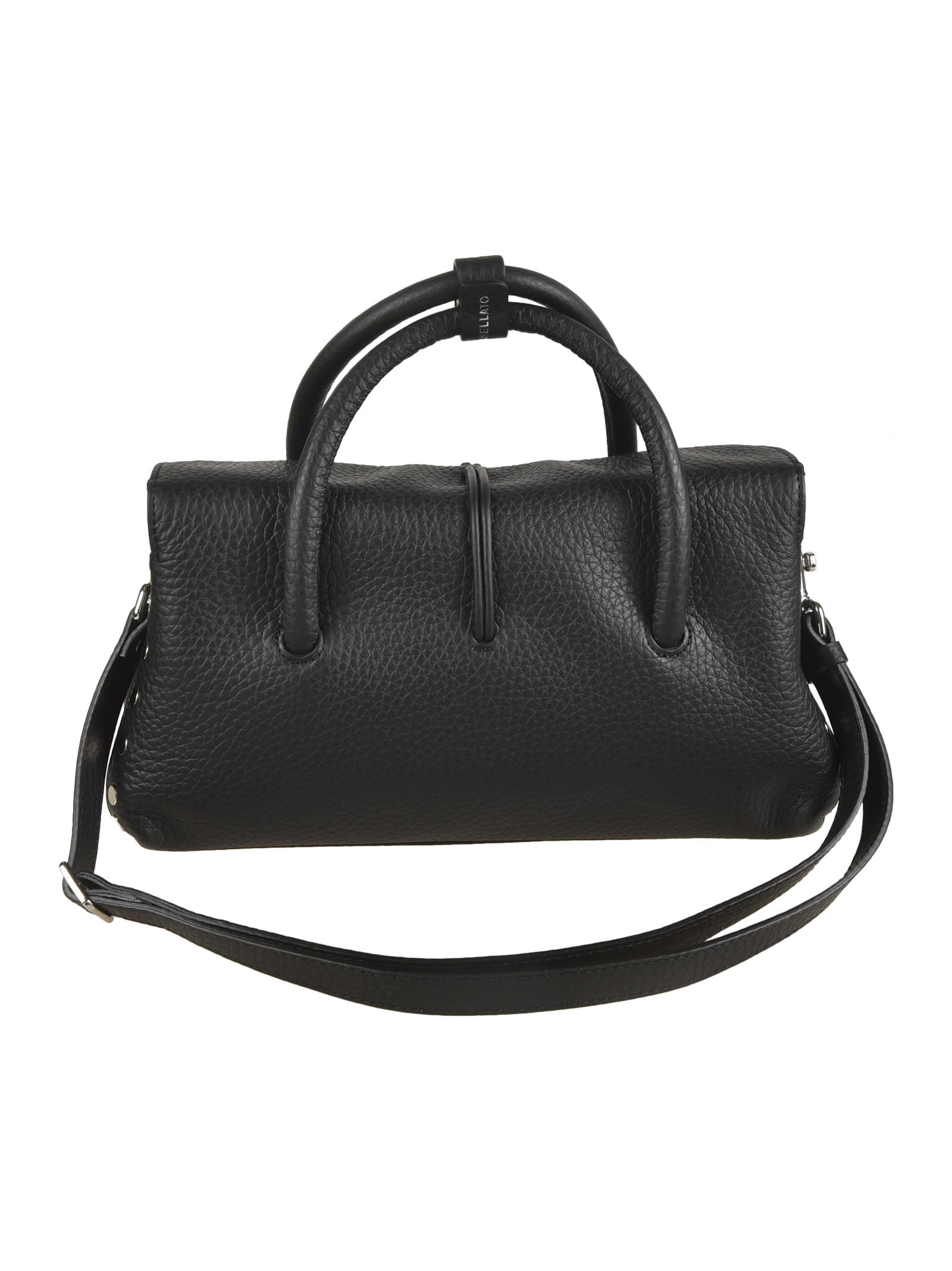 Zanellato Small Dotta Leather Top Handle Bag In Black