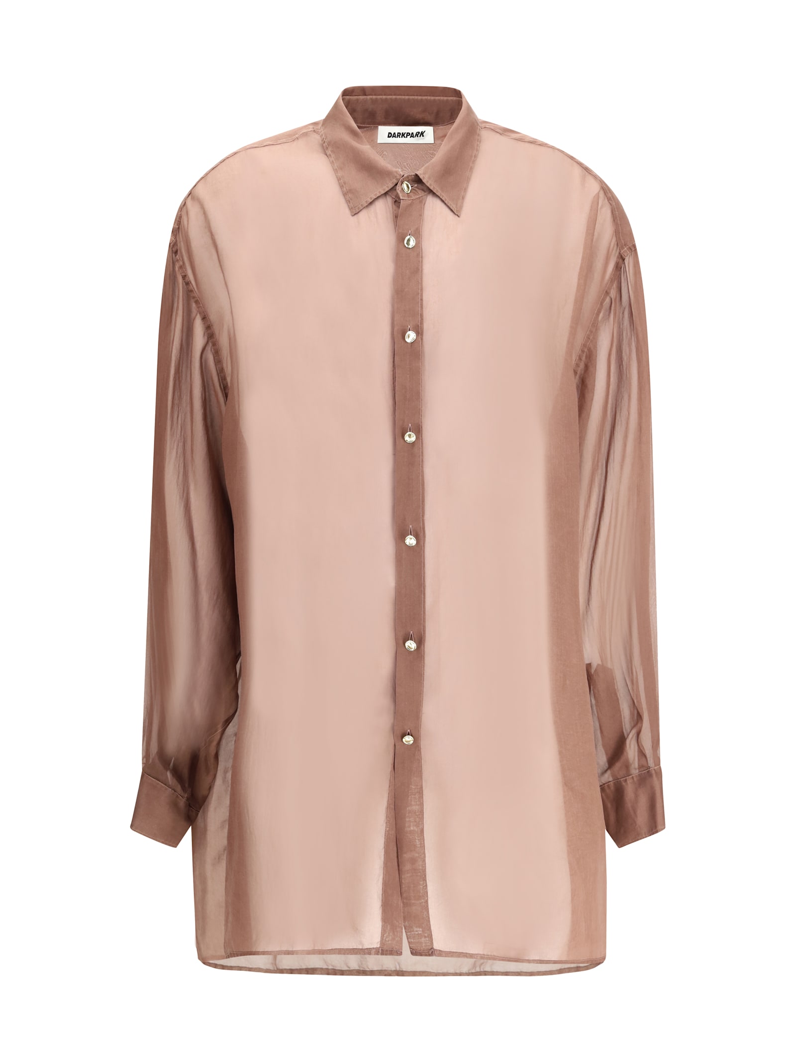 Darkpark Keanu Silk Organza Shirt In Brown