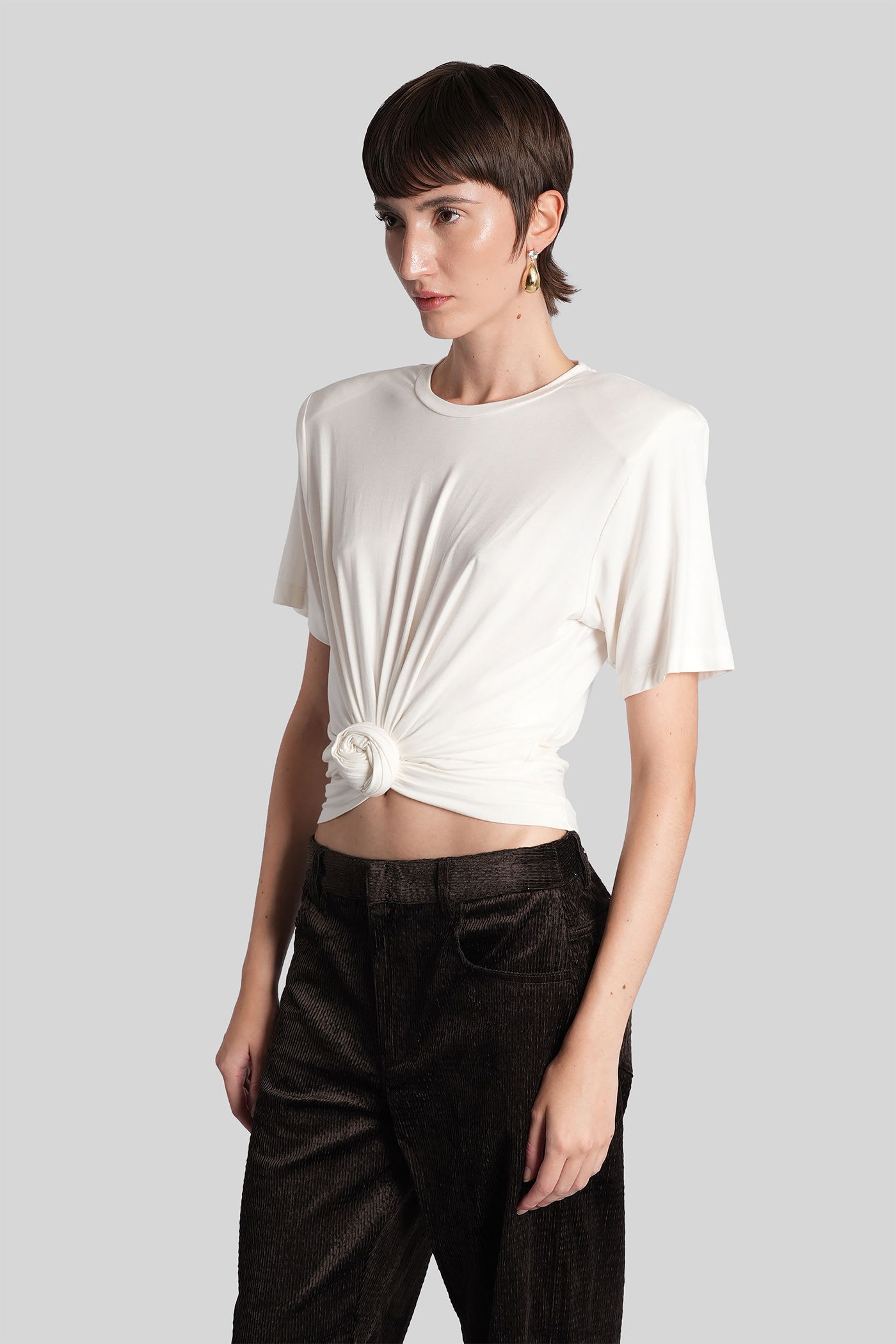 Magda Butrym Tshirt 02 Topwear In Beige Cellulose In White