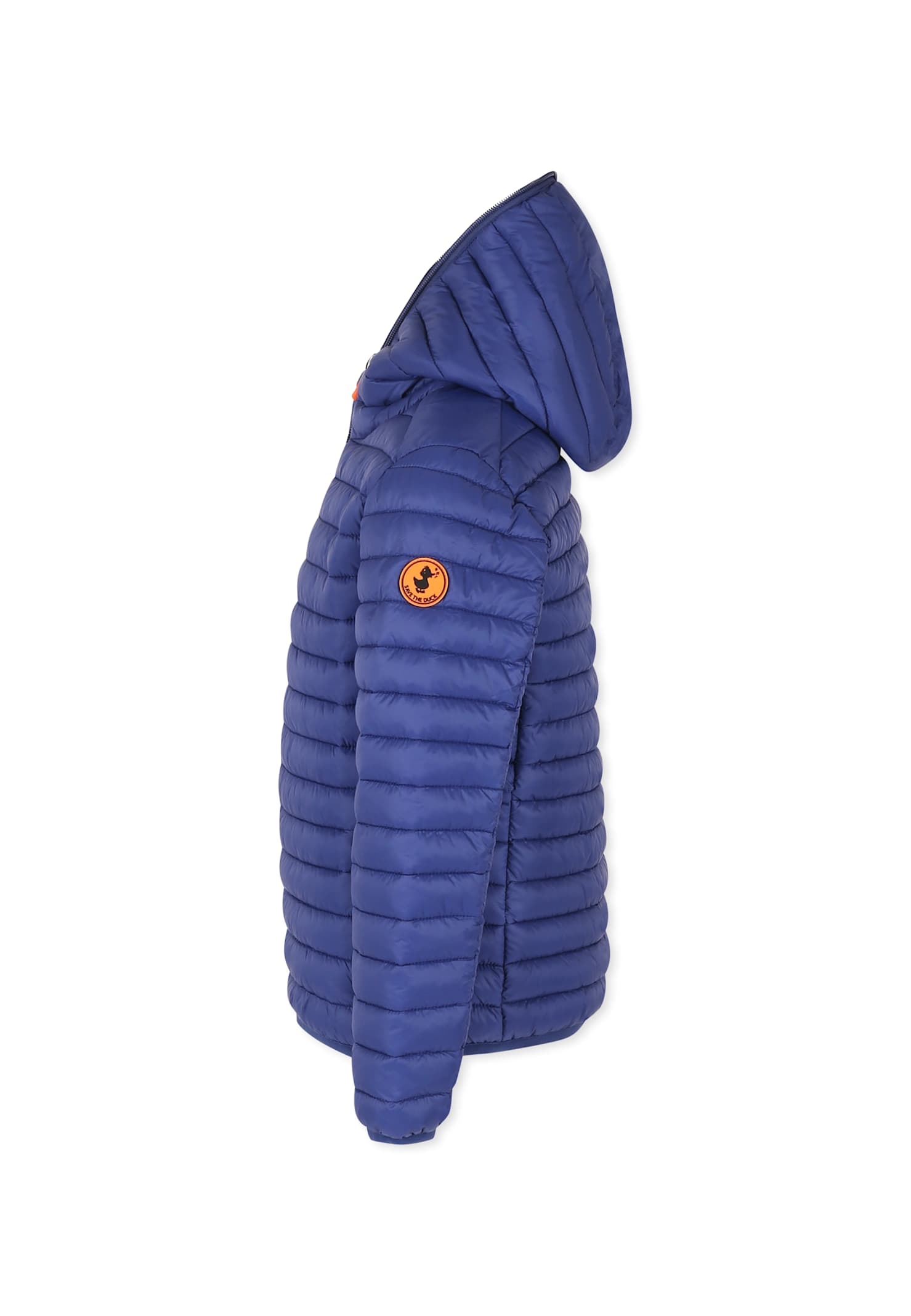 Save The Duck Blue Down Jacket For Boy With Logo