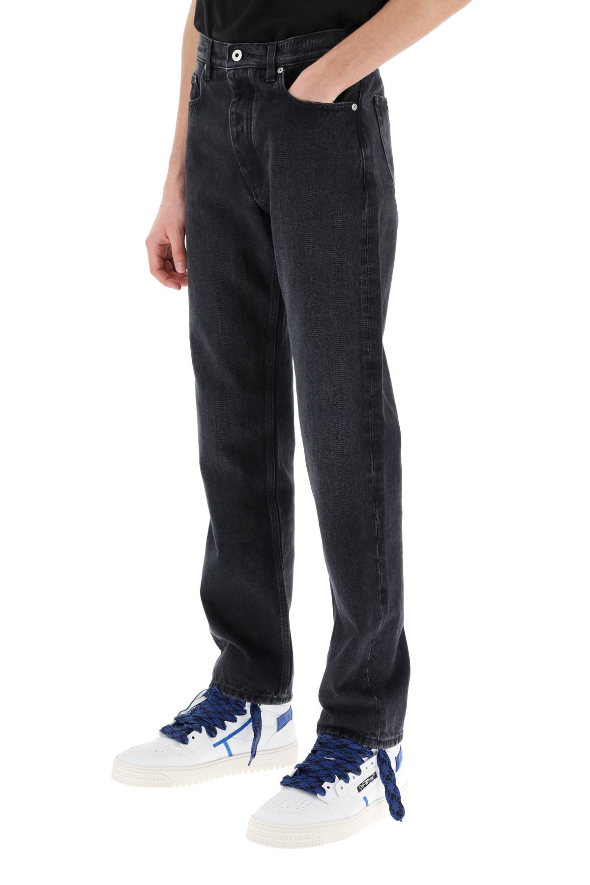 Off-white Regular Jeans With Tapered Cut In Black No Color (grey)