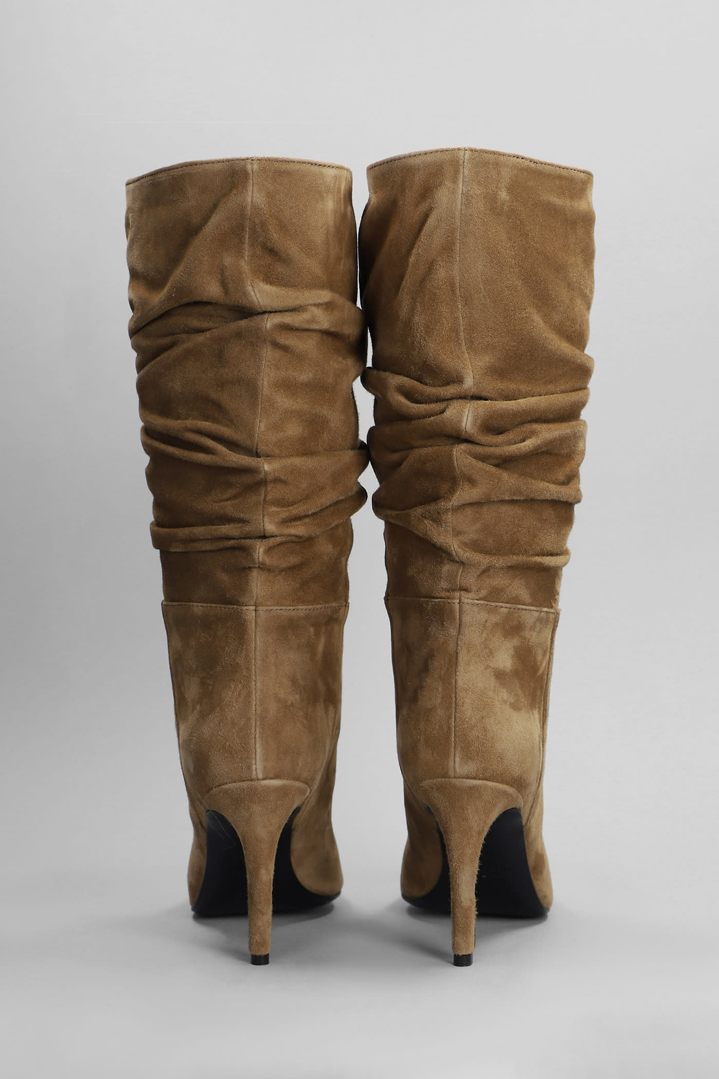 Shop Via Roma 15 High Heels Boots In Brown Suede