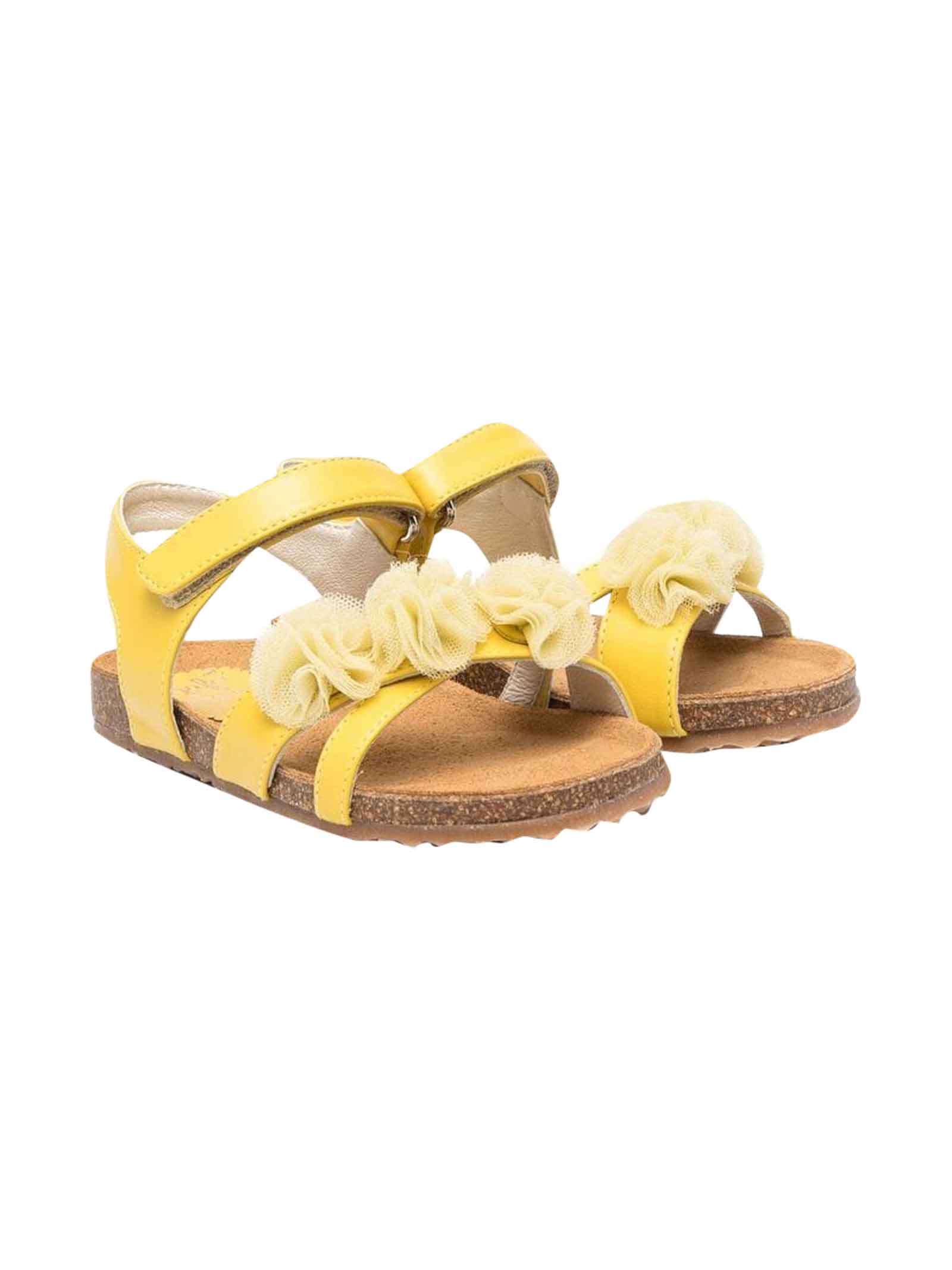 Il Gufo Kids' Yellow Sandals Girl In Giallo