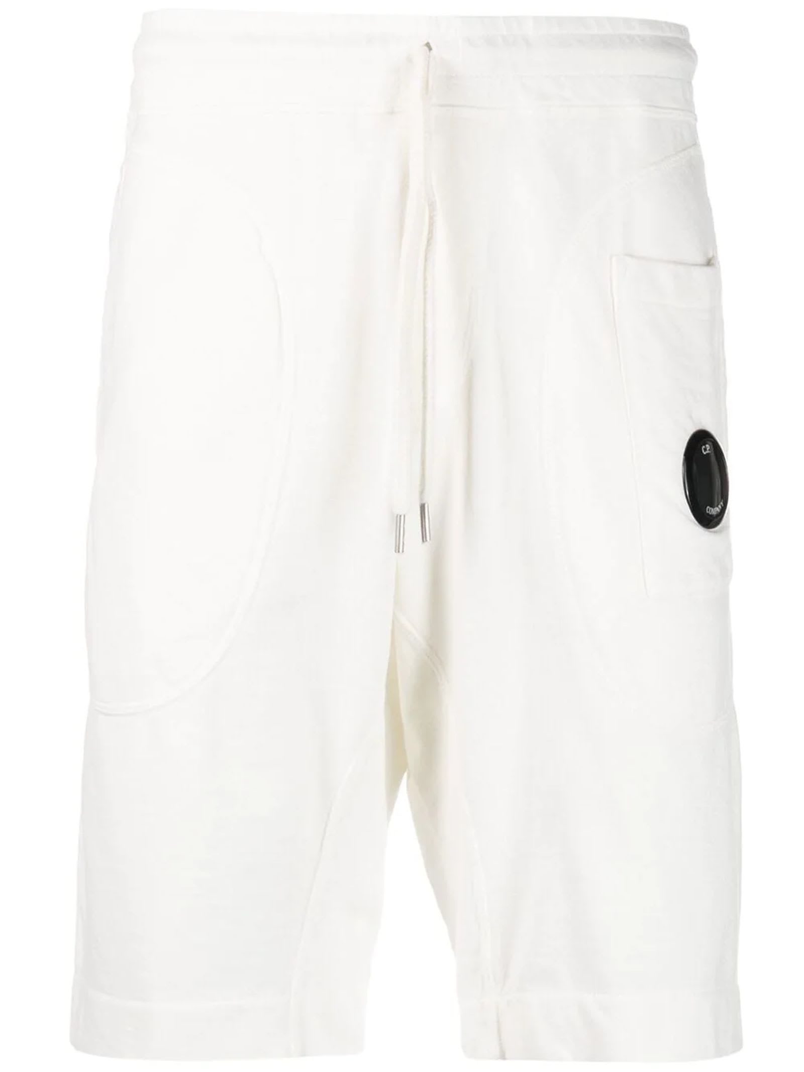 C.P. Company White Cotton Shorts