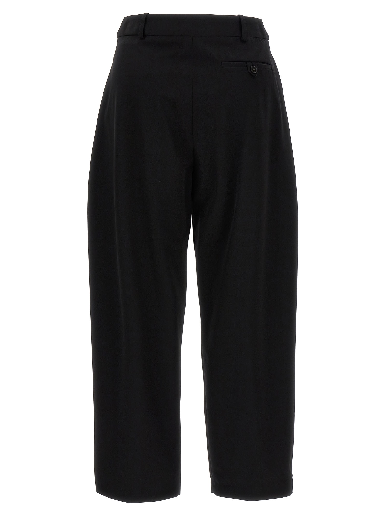 Shop Stella Mccartney Pants With Front Pleats In Nero