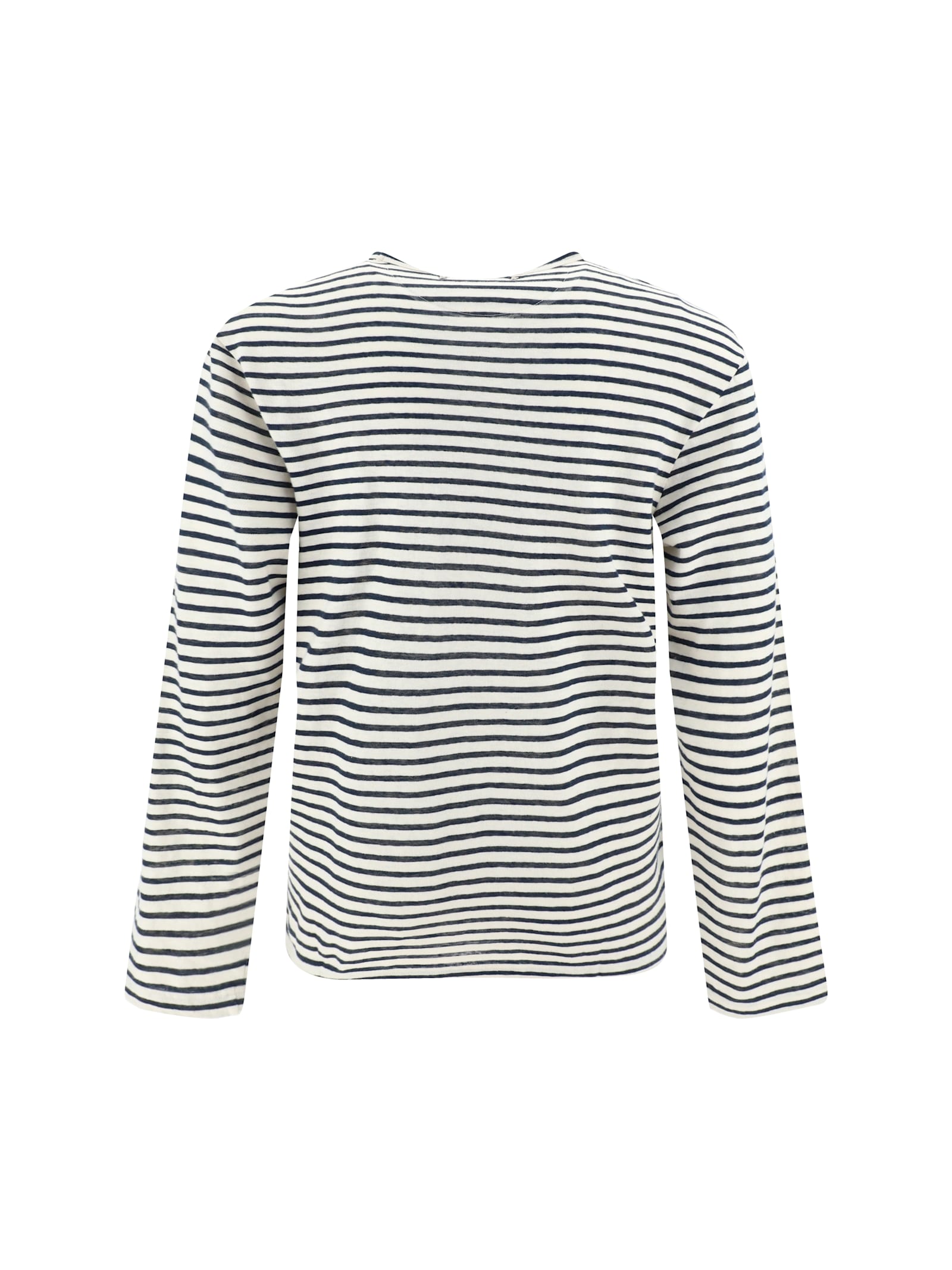 Shop Golden Goose Long Sleeve Jersey In Ecru/blue