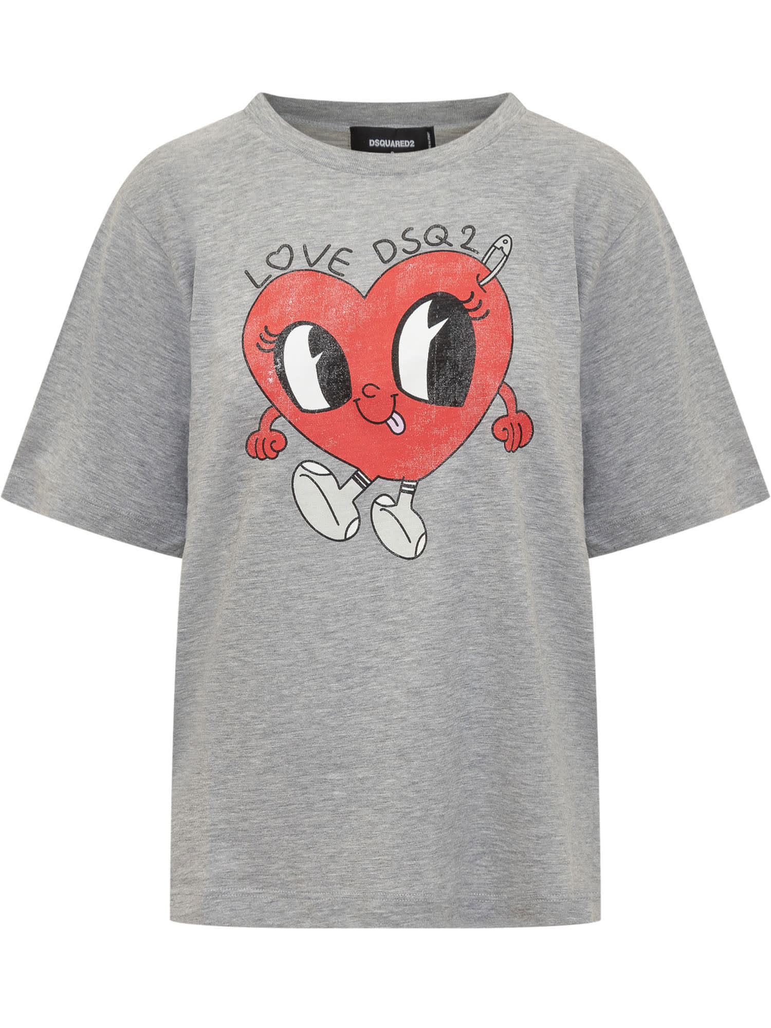 Shop Dsquared2 T-shirt With Print In Grey