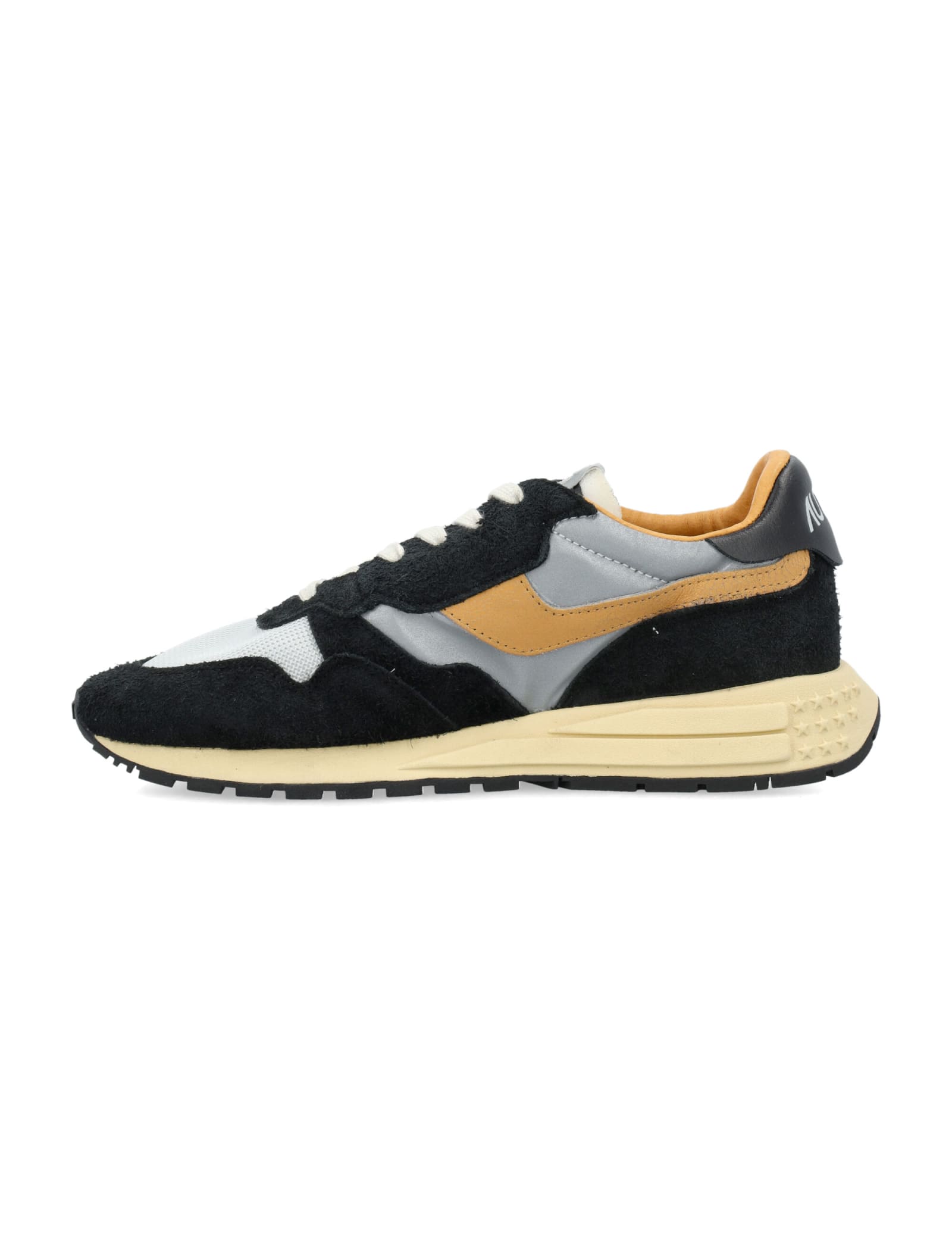 Shop Autry Reelwind Low Sneakers In Brown Silver Orange