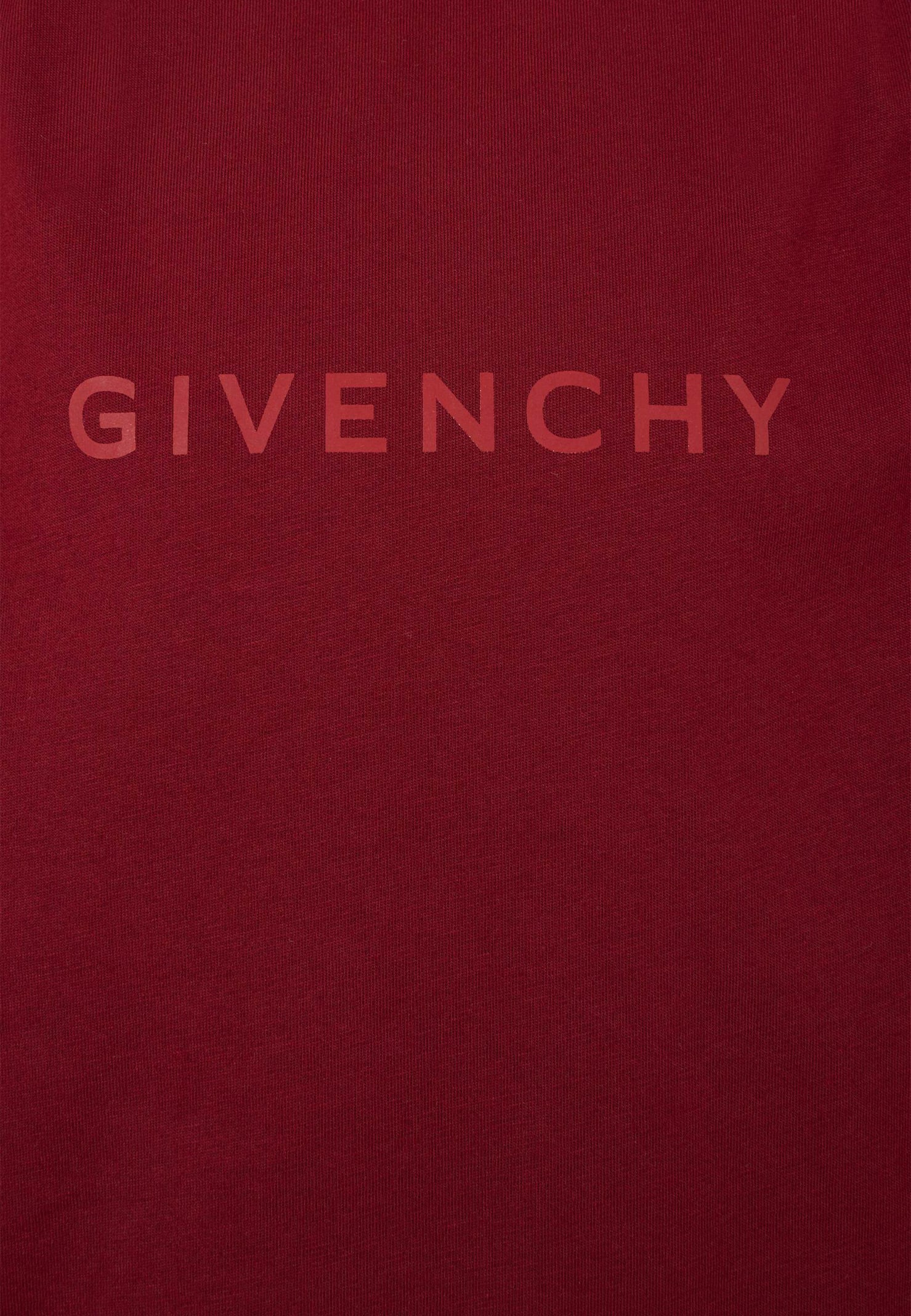 Givenchy Burgundy T-shirt For Girl With Logo In Burgundy