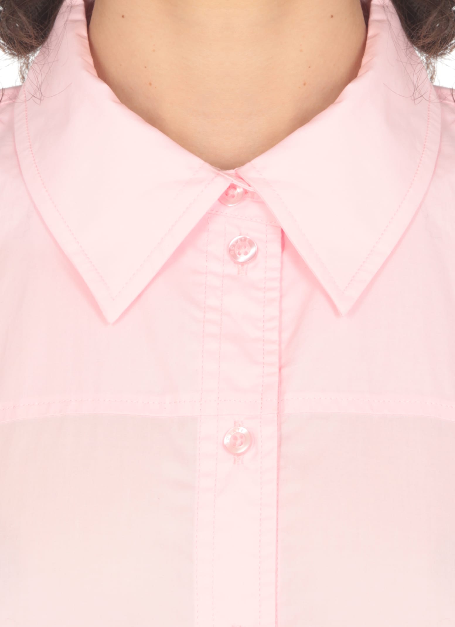 Shop Rotate Birger Christensen Cotton Oversize Shirt In Pink