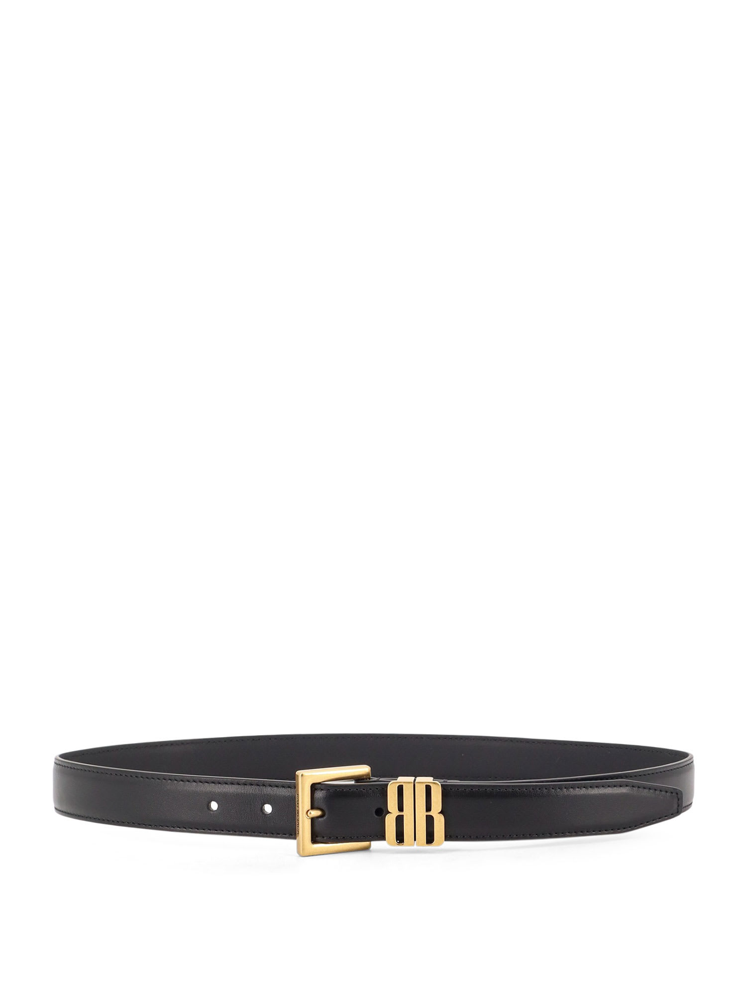 Balenciaga Women Leather Belt With Bb Editor Leather In Black