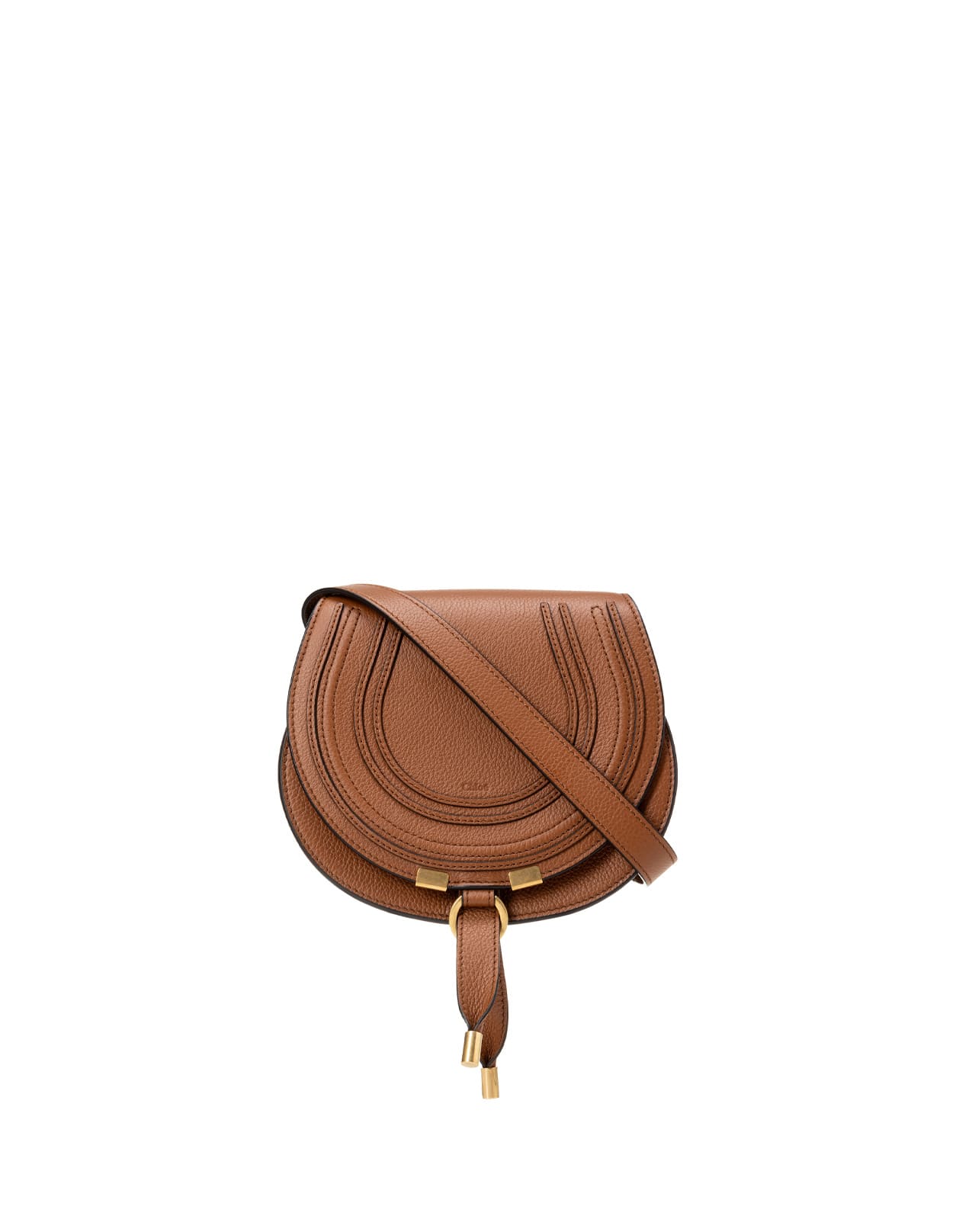 Chloé Tan Small Marcie Saddle Bag In Brown
