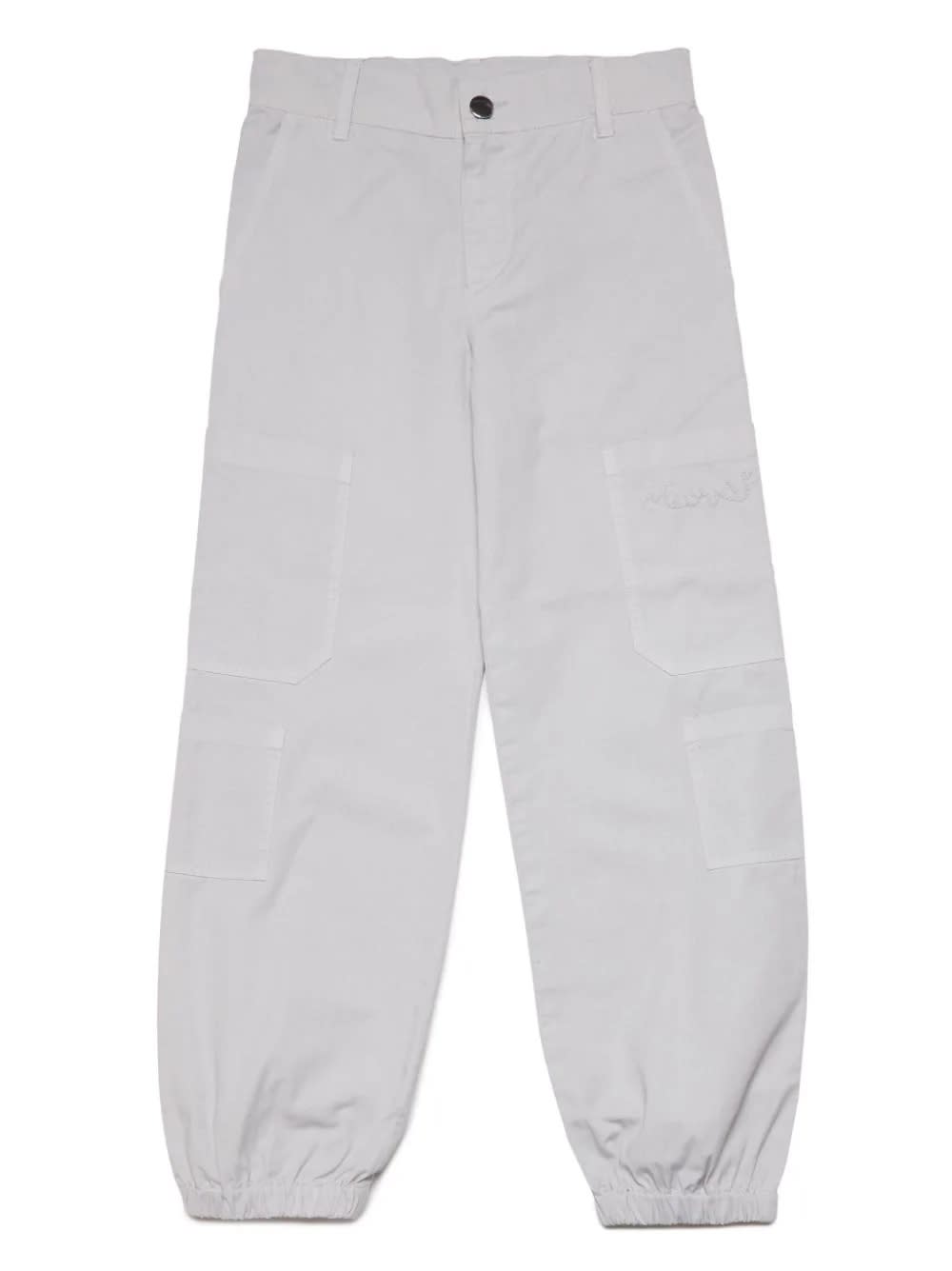 Marni Kids' Pantaloni Con Ricamo In Gray