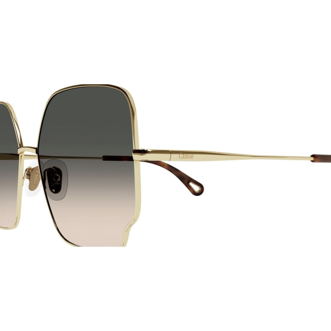 Chloé Ch0092s001 Gold Gold Brown In Gray