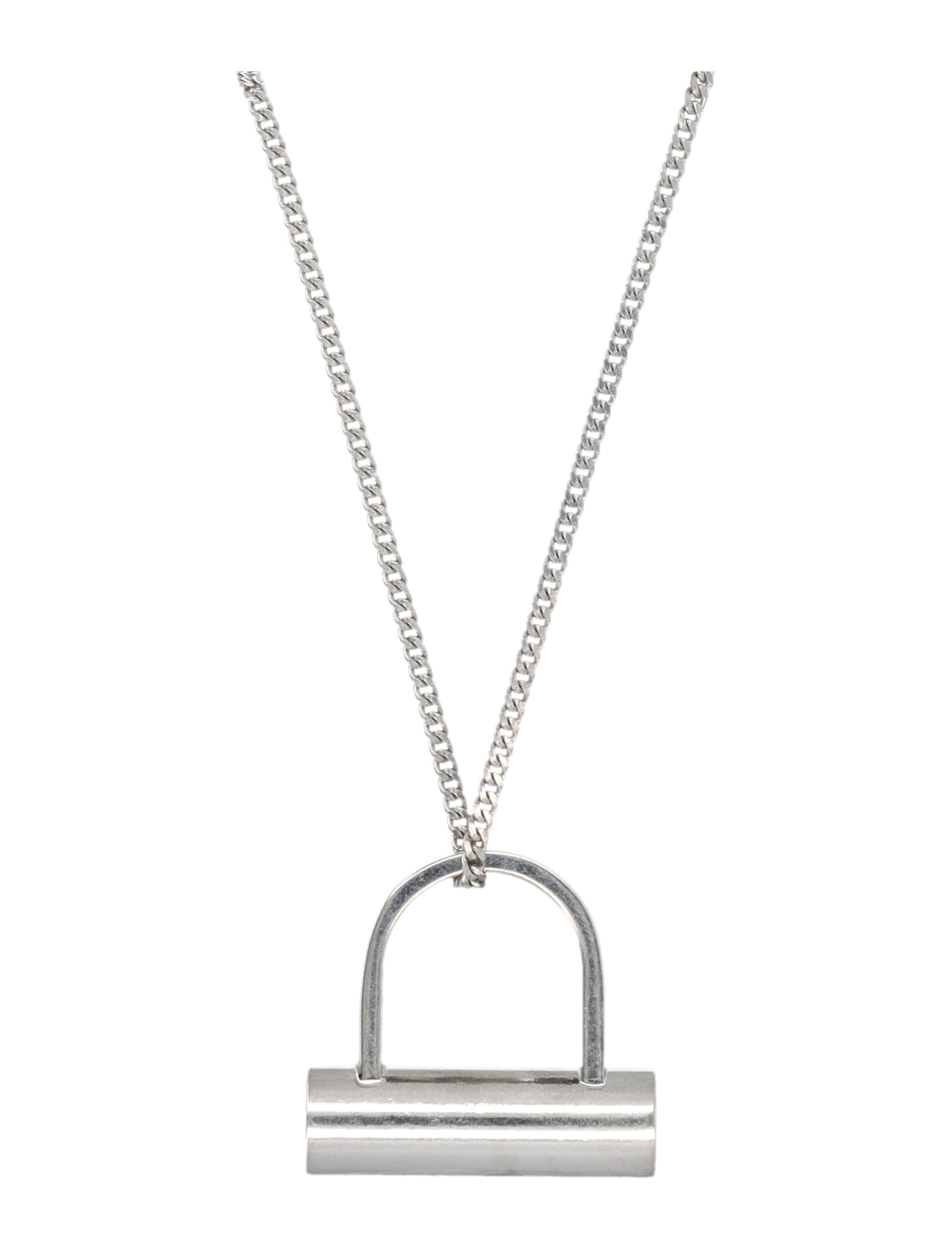 Shop Mm6 Maison Margiela Pendant Necklace In Palladio Burattato