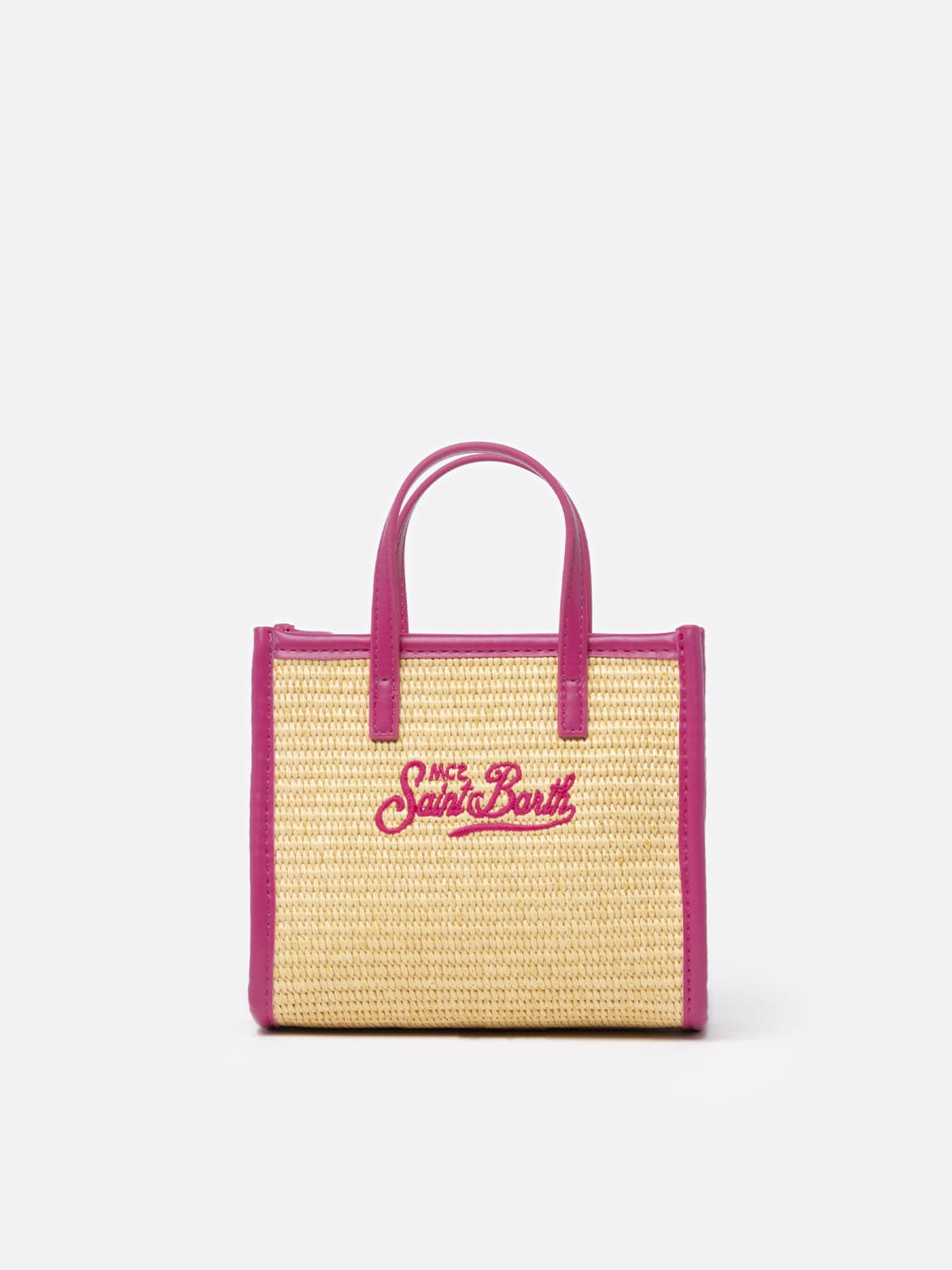 Mc2 Saint Barth Beige Mini Vivian Straw Handbag In Beige