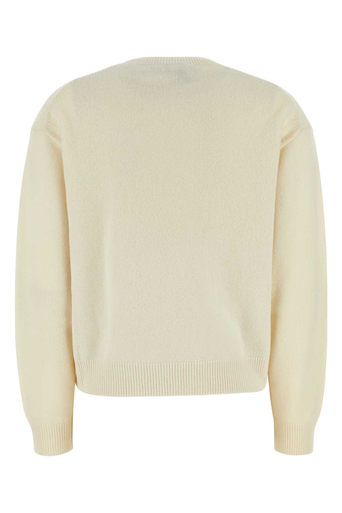 Shop Kenzo Ivory Wool Sweater In Blanc Casse