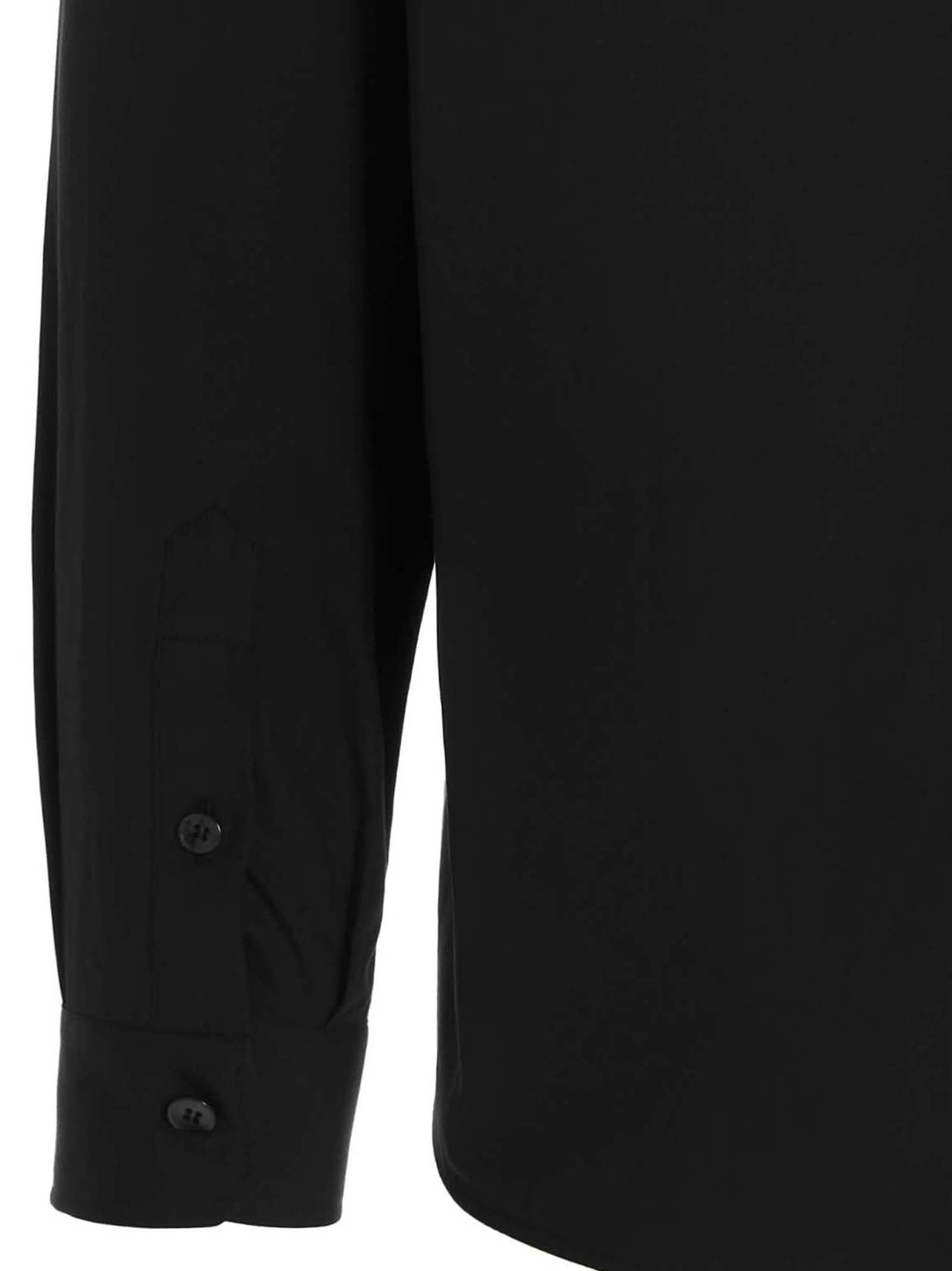 Dolce & Gabbana Logo-patch Button-up Shirt In Black