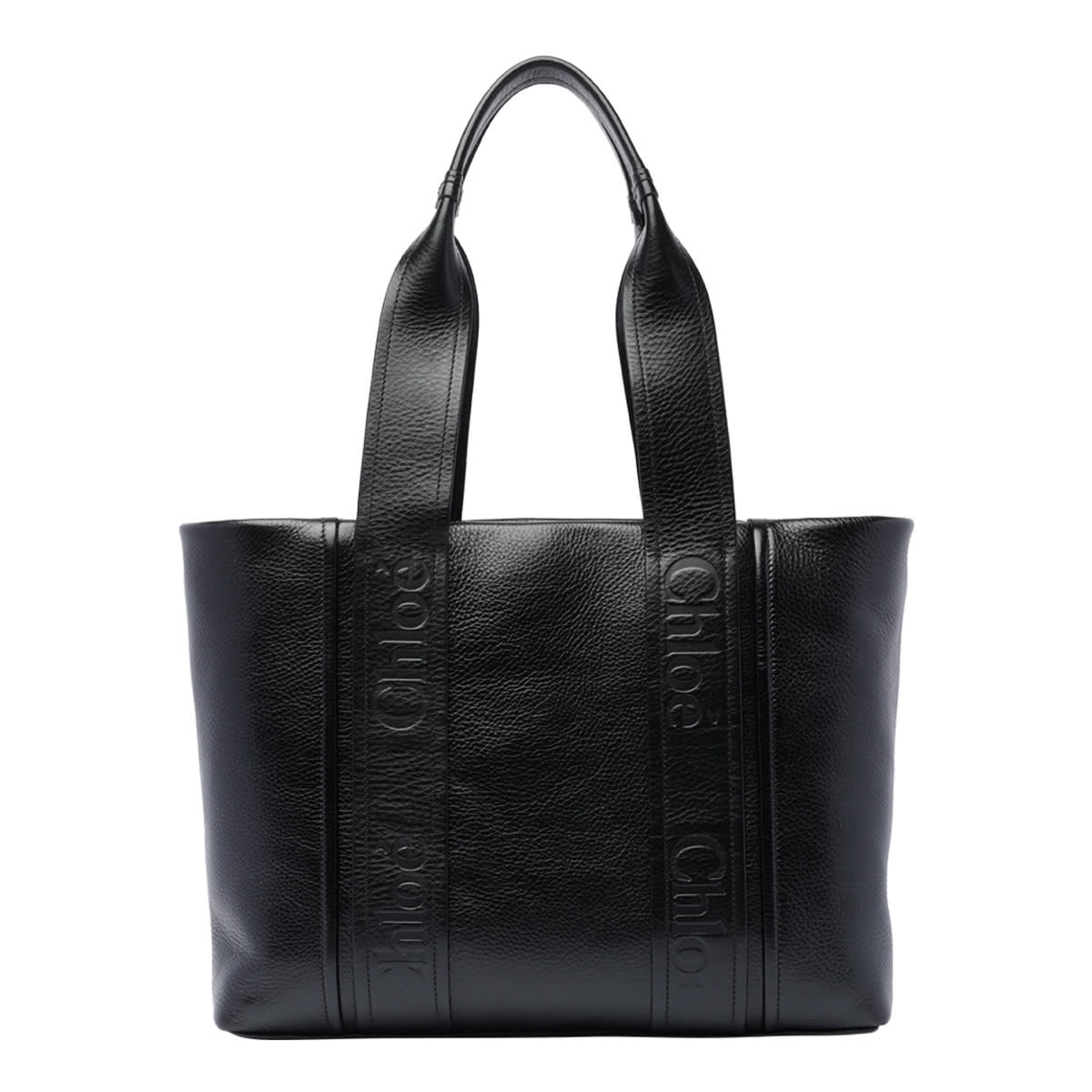 Shop Chloé Woody Medium Tote Bag In Black