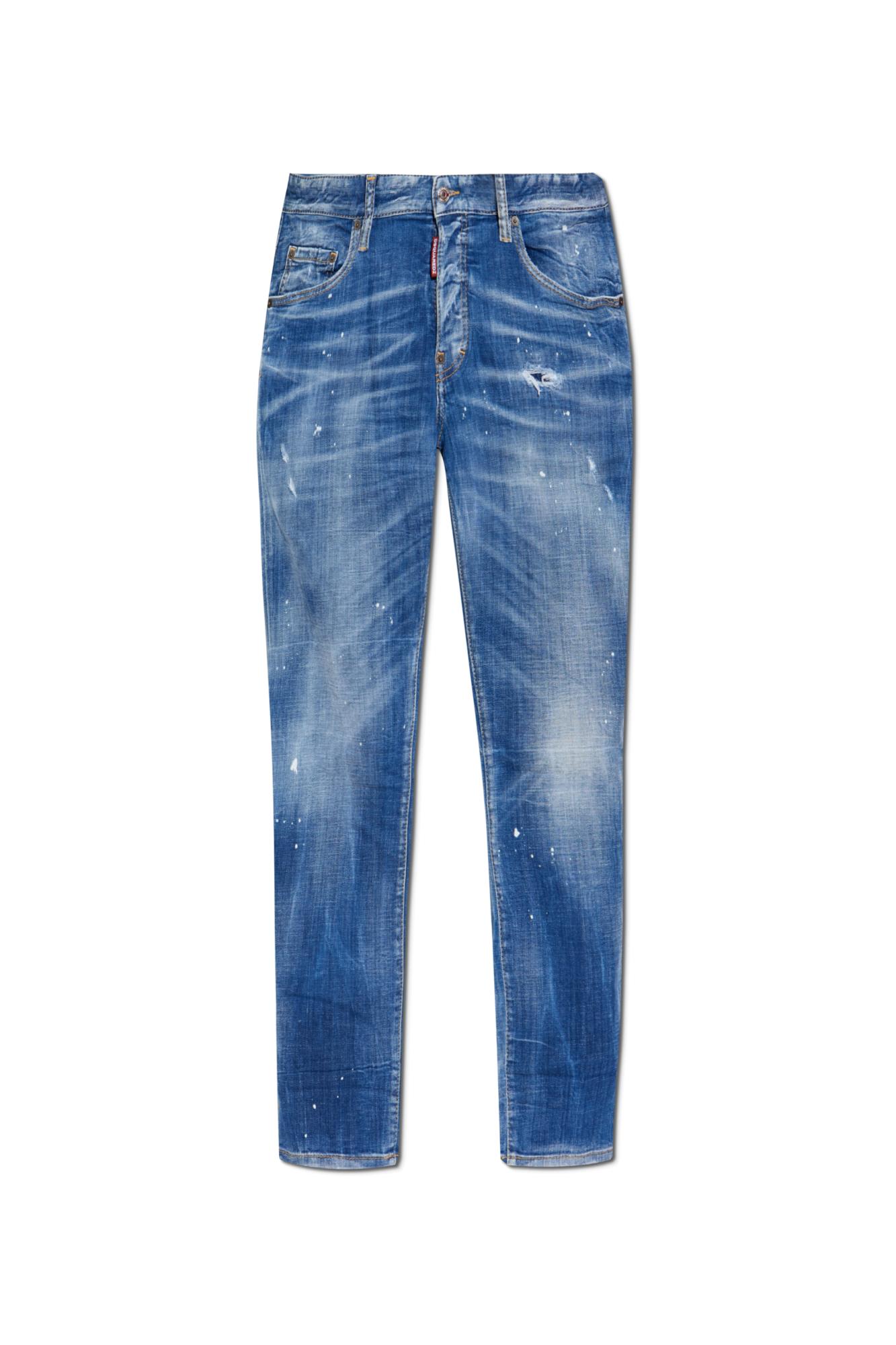 Dsquared2 Dsquared Men Slim Jeans With A Lived-in Effect In Blue