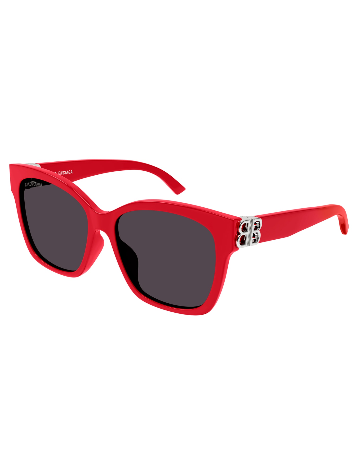 Shop Balenciaga Bb0102sa Sunglasses In Red Silver Grey